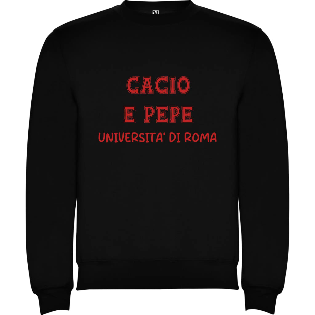 Felpa Cacio e Pepe personalizzabile in stile College 