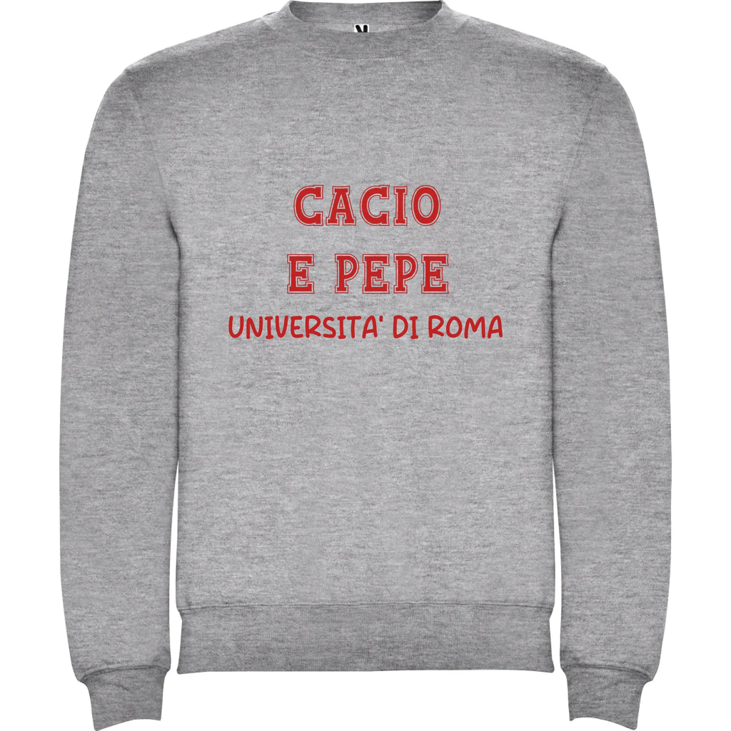 Felpa Cacio e Pepe personalizzabile in stile College 