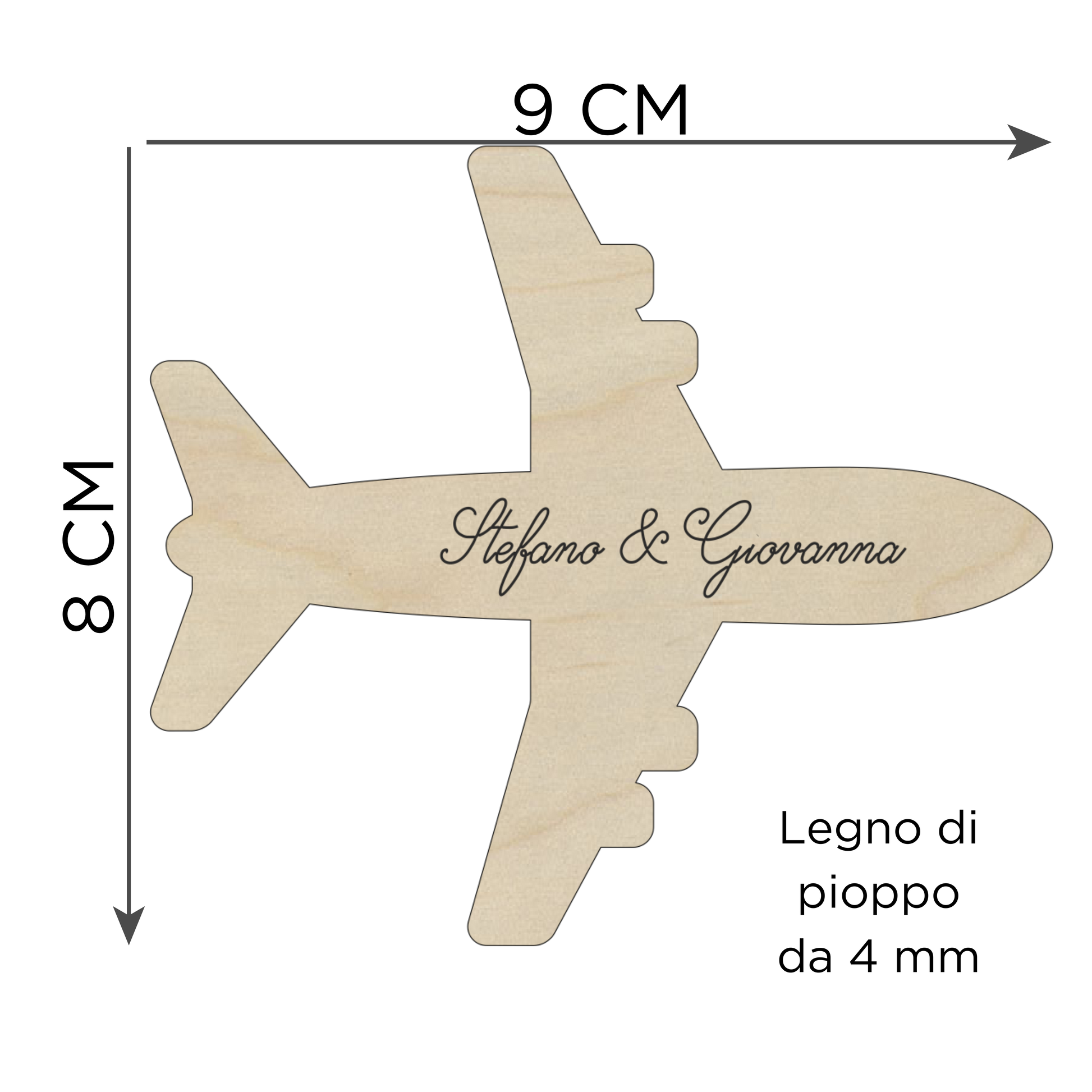 Segnaposto aereo legno 