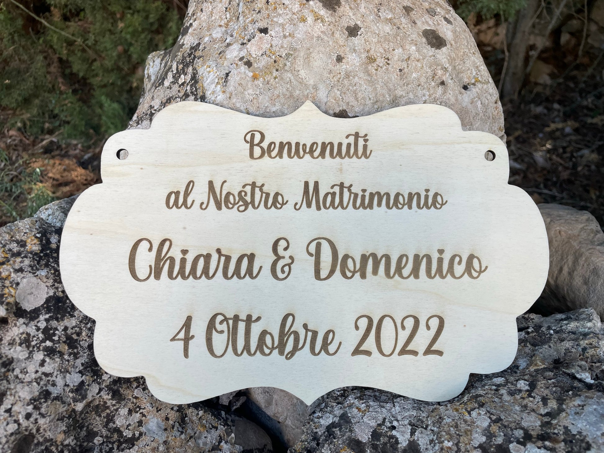 Targa in legno di Benvenuto Matrimonio Cartello wedding Idea's Cottage