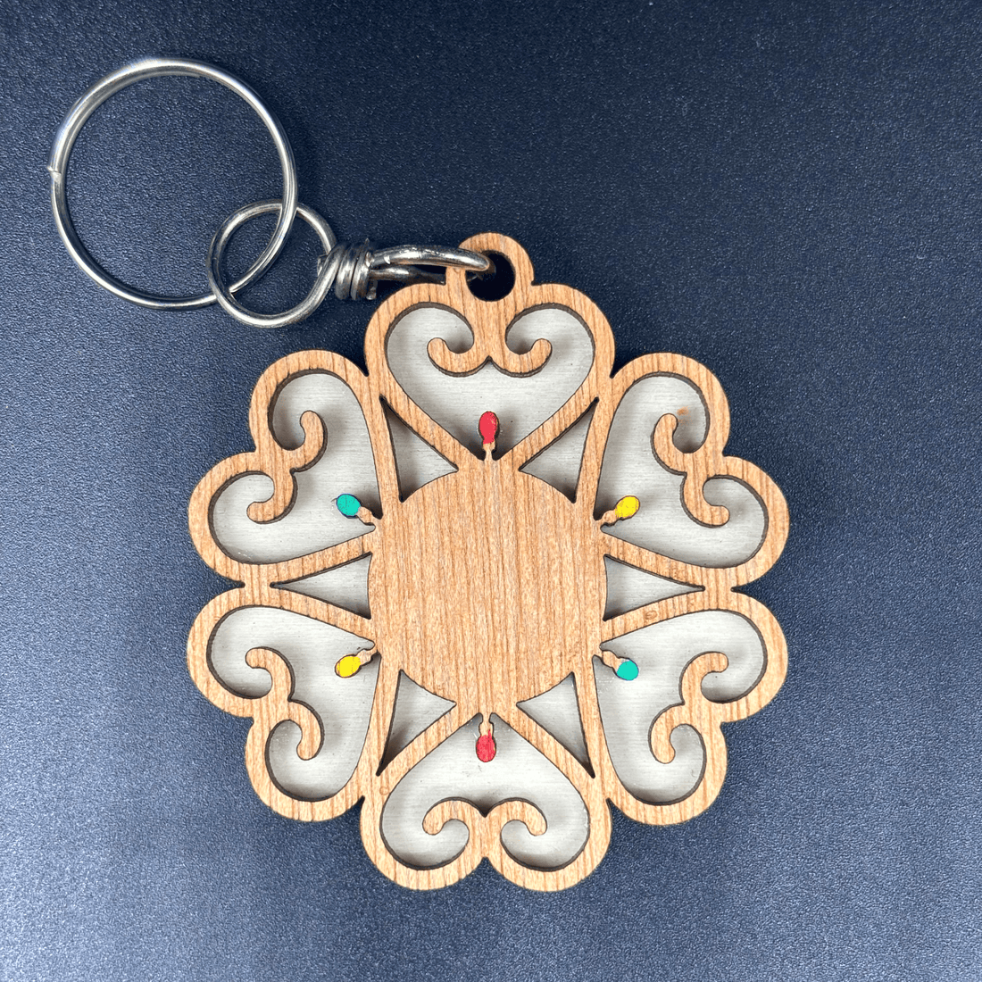 Portachiavi In Legno Luminaria Cuoricini 