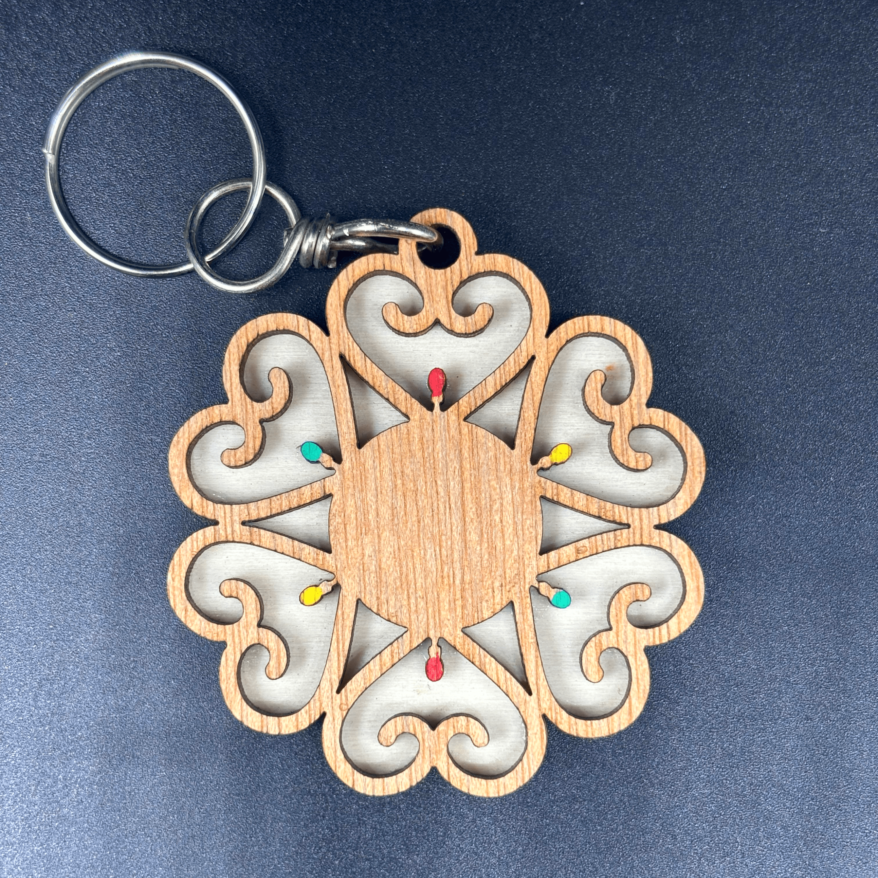 Portachiavi In Legno Luminaria Cuoricini 