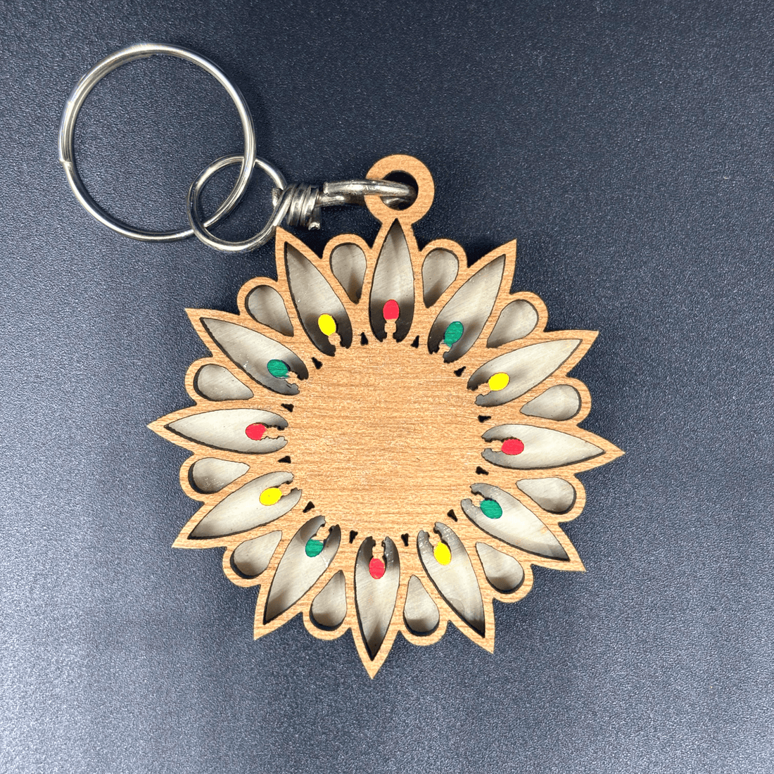 Portachiavi In Legno Luminaria Girasole 