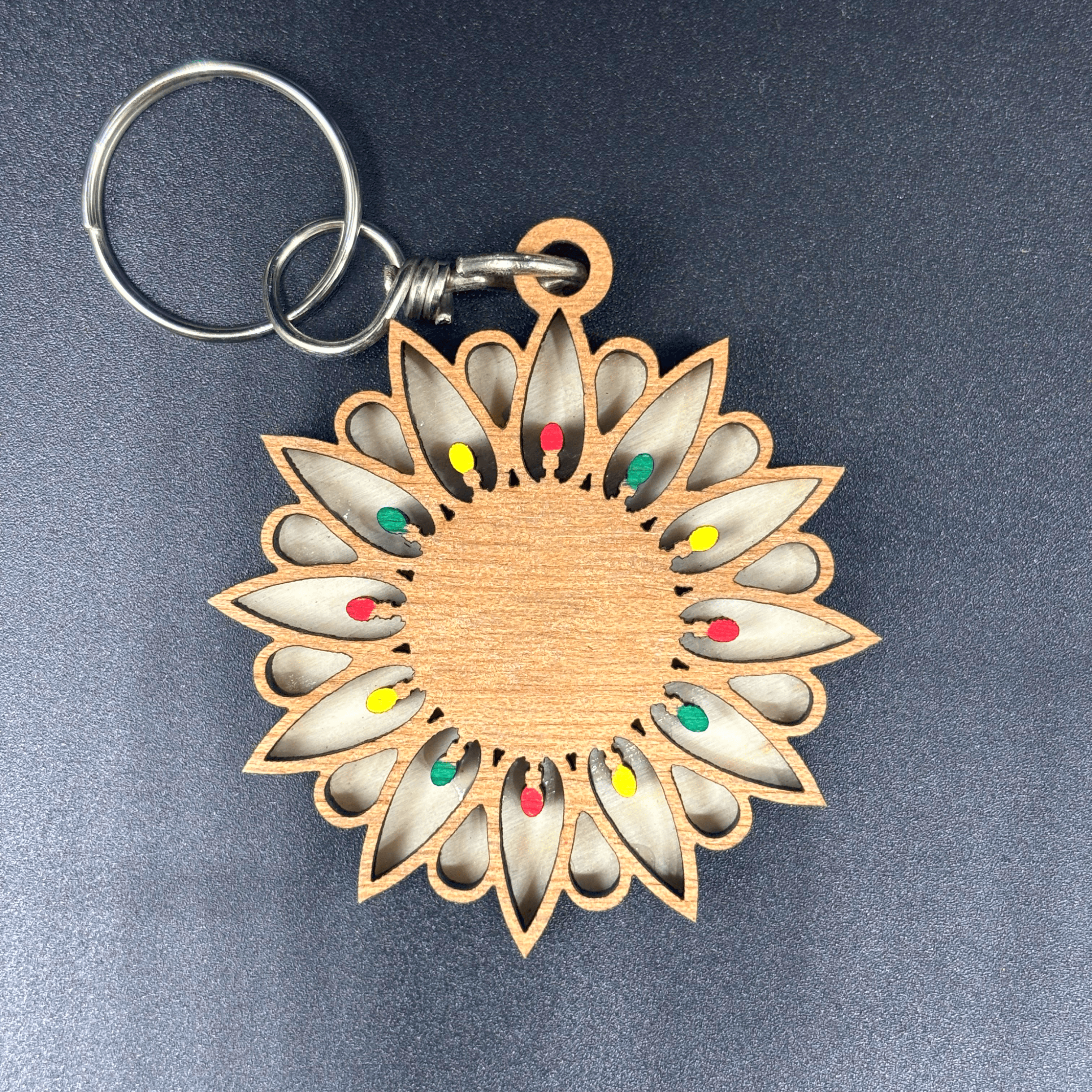 Portachiavi In Legno Luminaria Girasole 