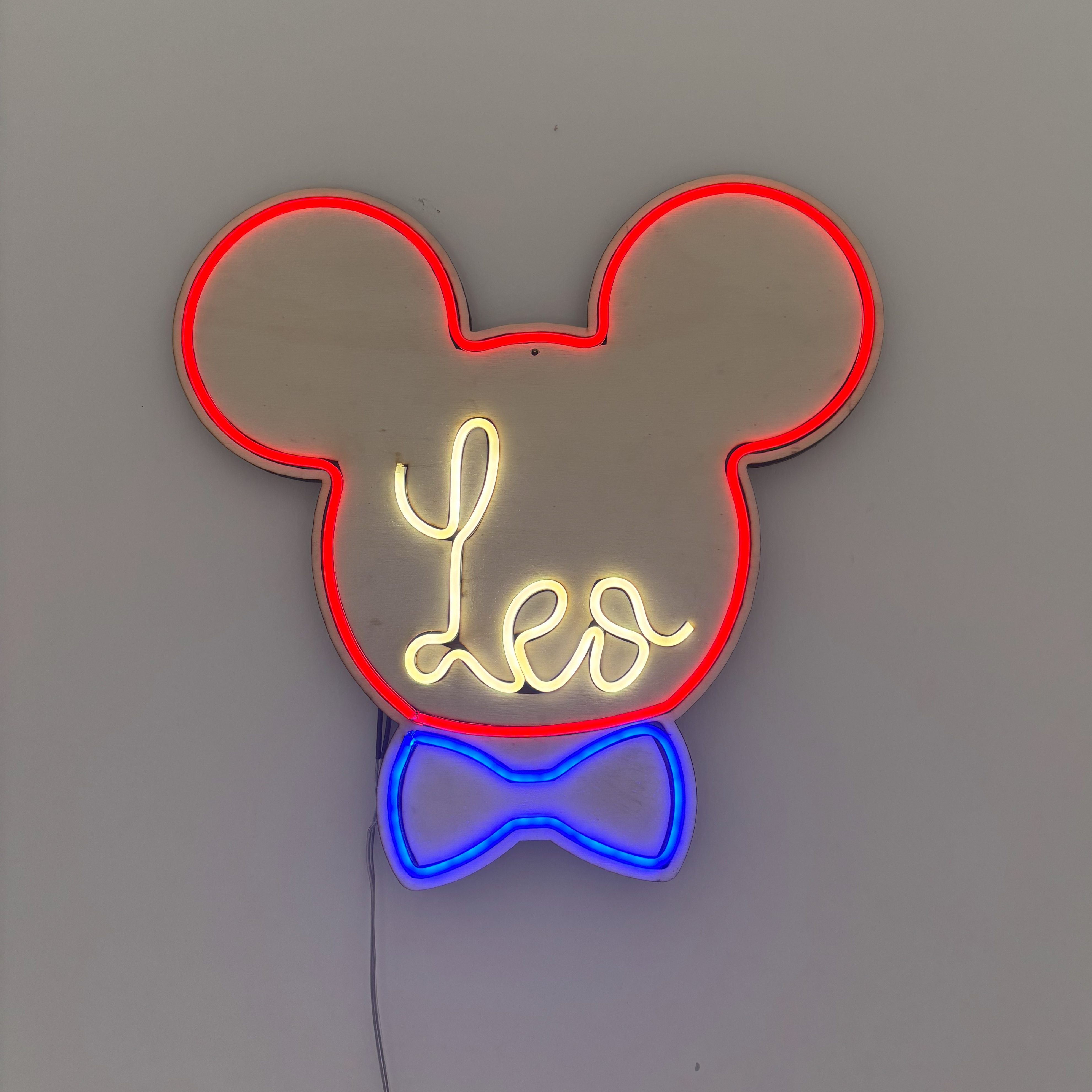 Neon Led Topolino personalizzato con le Iniziali 