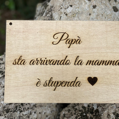 Targa in legno personalizzabile Arriva la Sposa Idea's Cottage