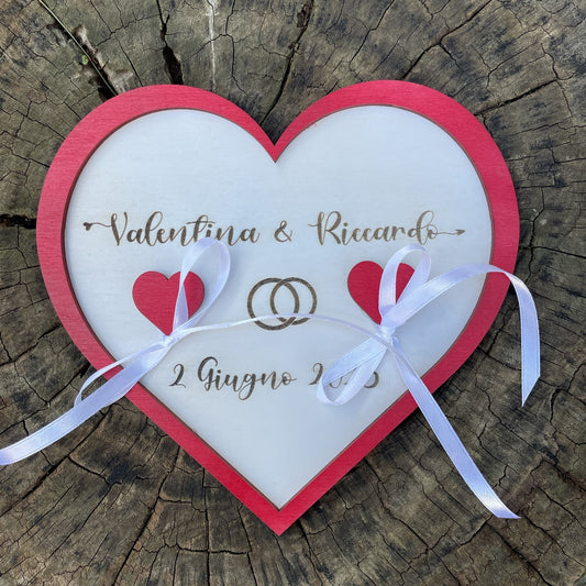 Portafedi legno cuore personalizzato Idea's Cottage