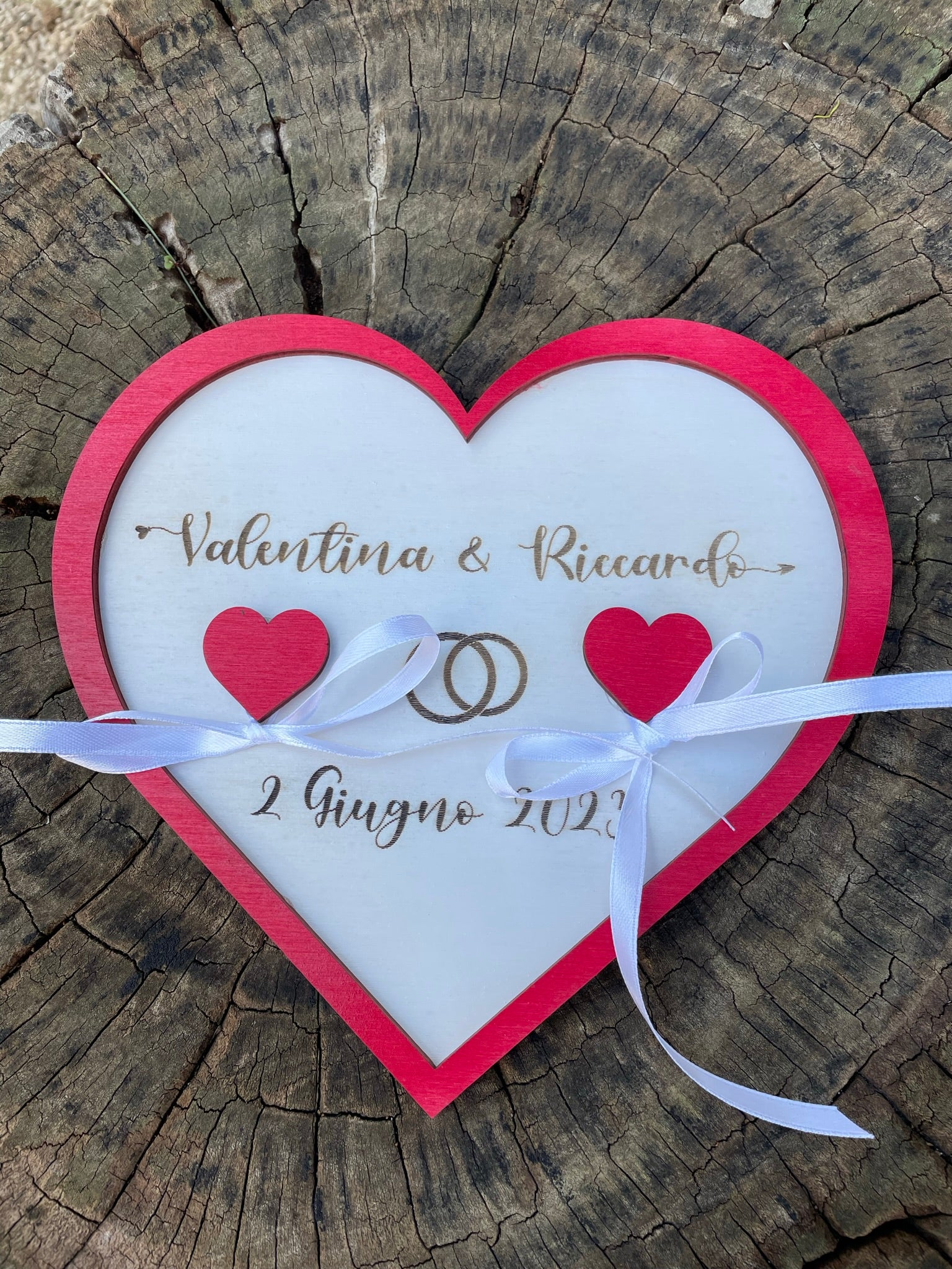 Portafedi legno cuore personalizzato Idea's Cottage