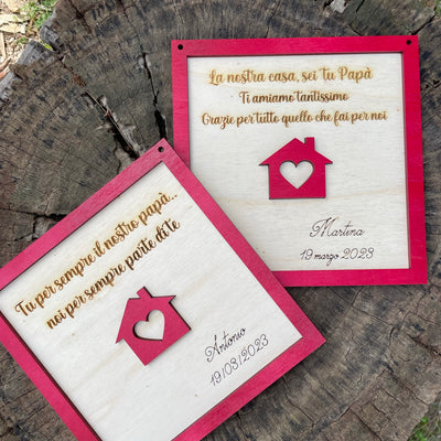 Quadretto personalizzato con dedica e portachiavi casetta Idea's Cottage