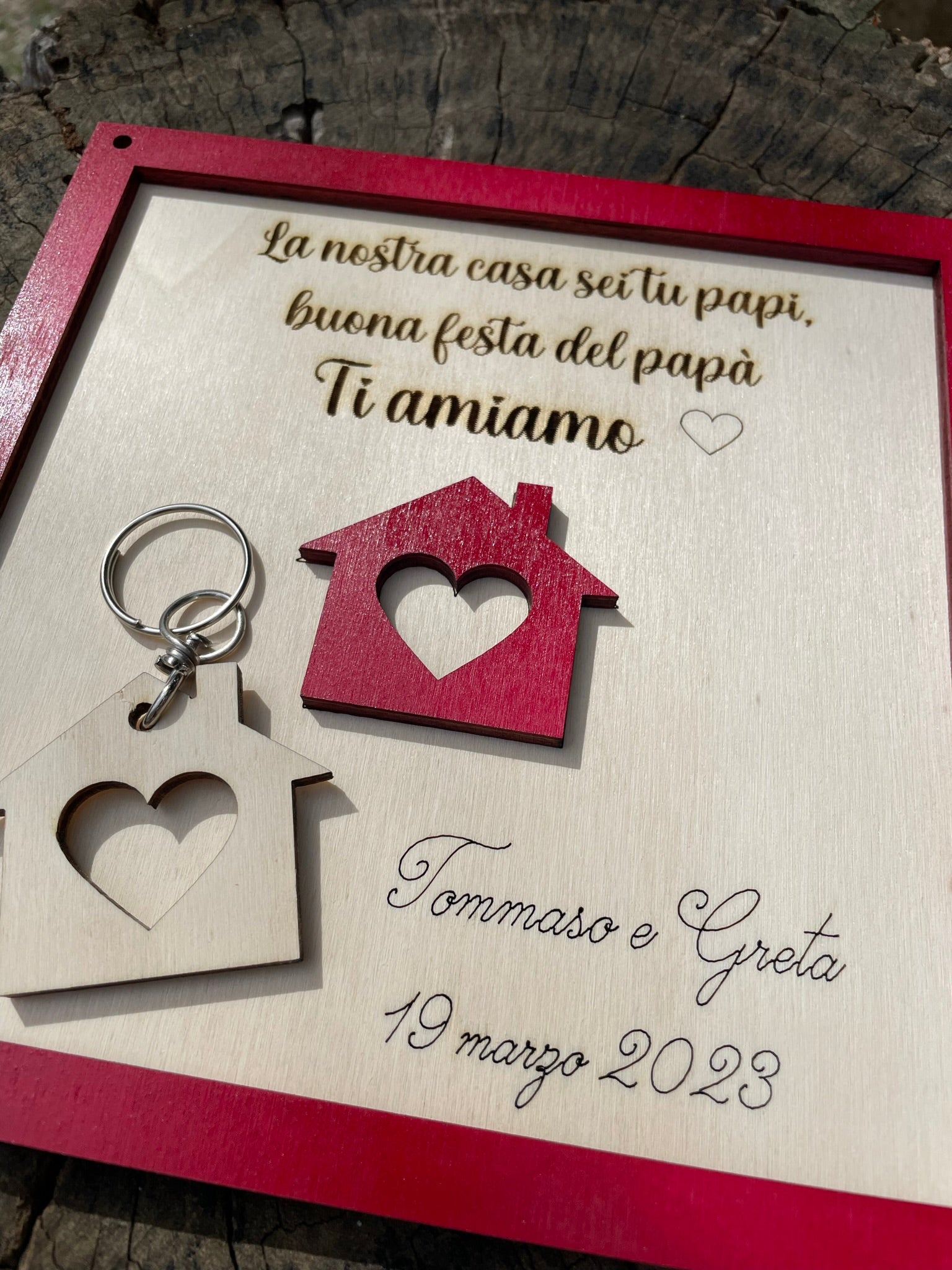 Porta chiavi da parete con dedica con due portachiavi a forma di gatto –  Idea's Cottage