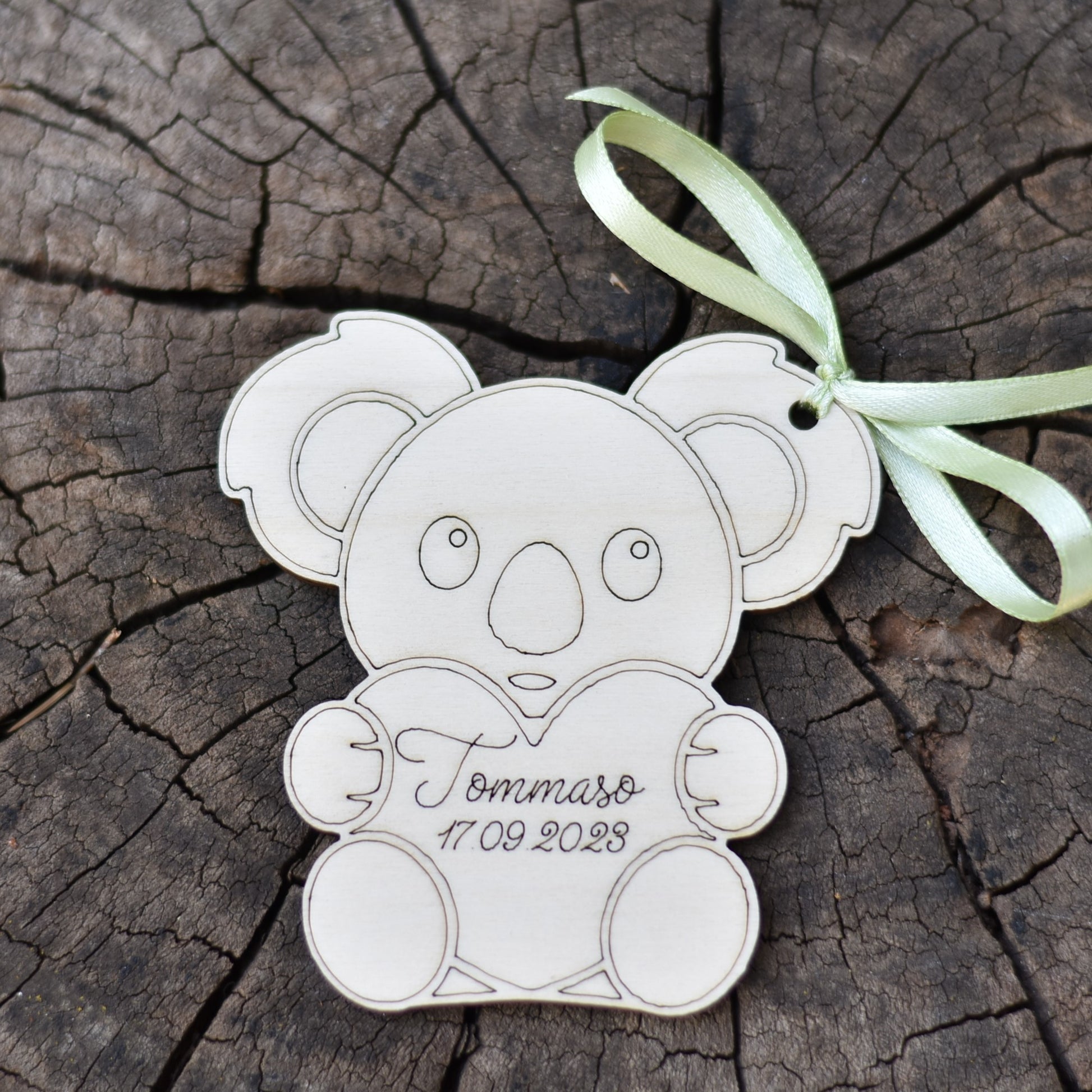 Segnaposto in legno personalizzato koala per nascita battesimo compleanno Idea's Cottage