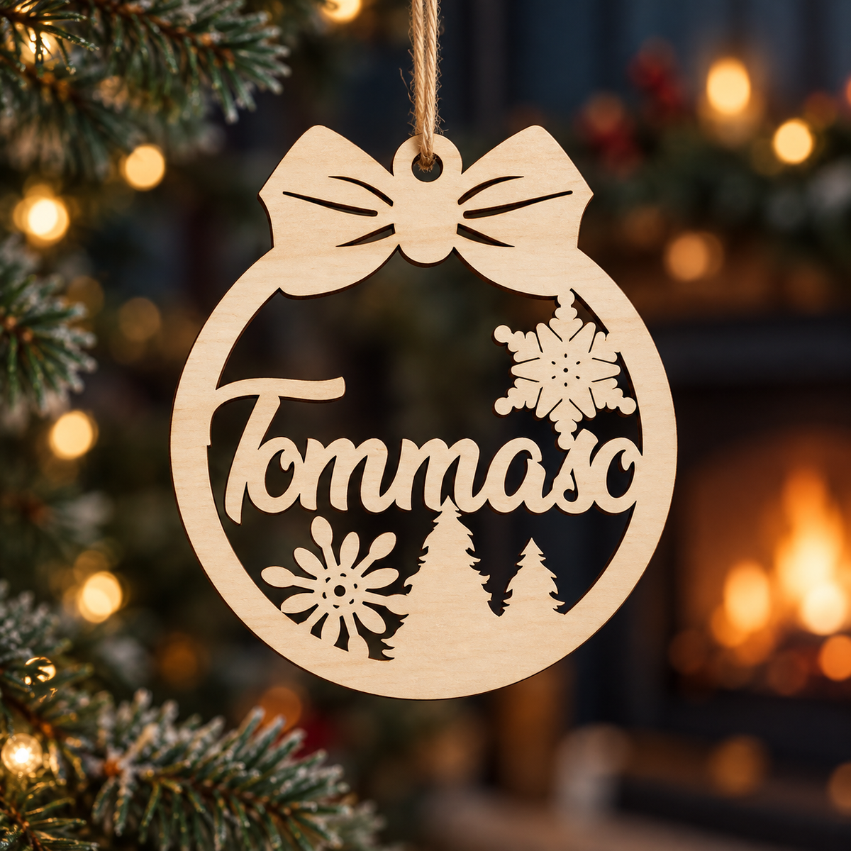 Decorazione di natale personalizzabile in legno decora il tuo albero in maniera unica 
