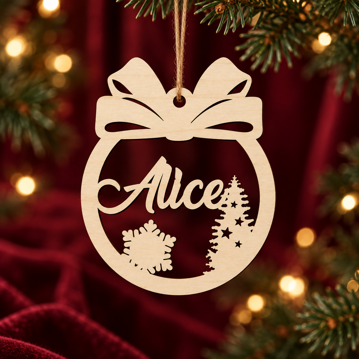 Pallina Natalizia in legno personalizzabile ideale per tutte le decorazioni del Natale 
