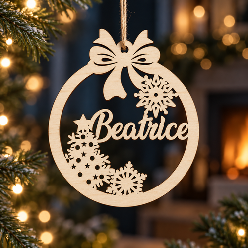 Addobbo Natalizio in legno personalizzabile ideale per l'albero di Natale 