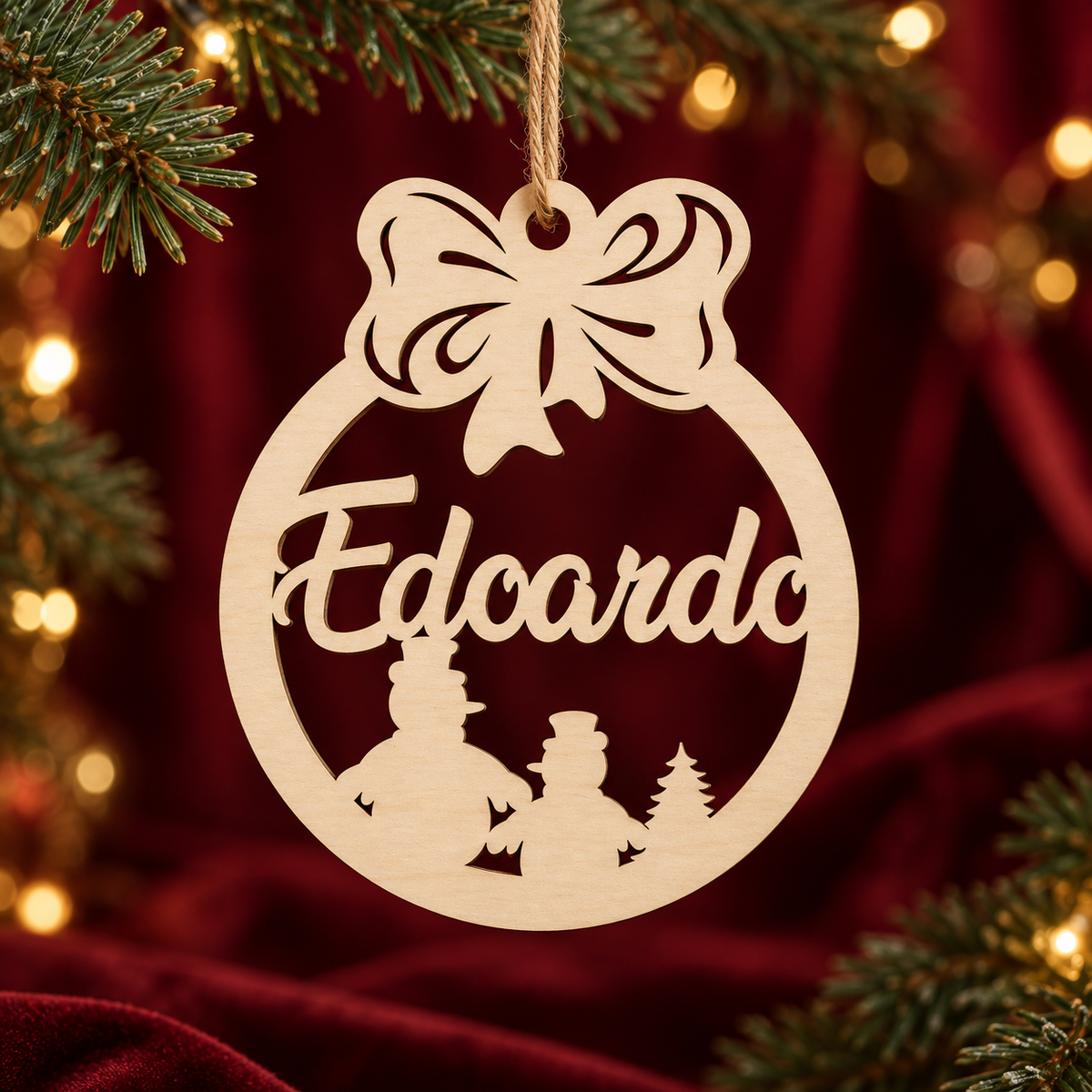Pallina di Natale in legno personalizzabile con un nome ideale per le decorazioni Natalizie 