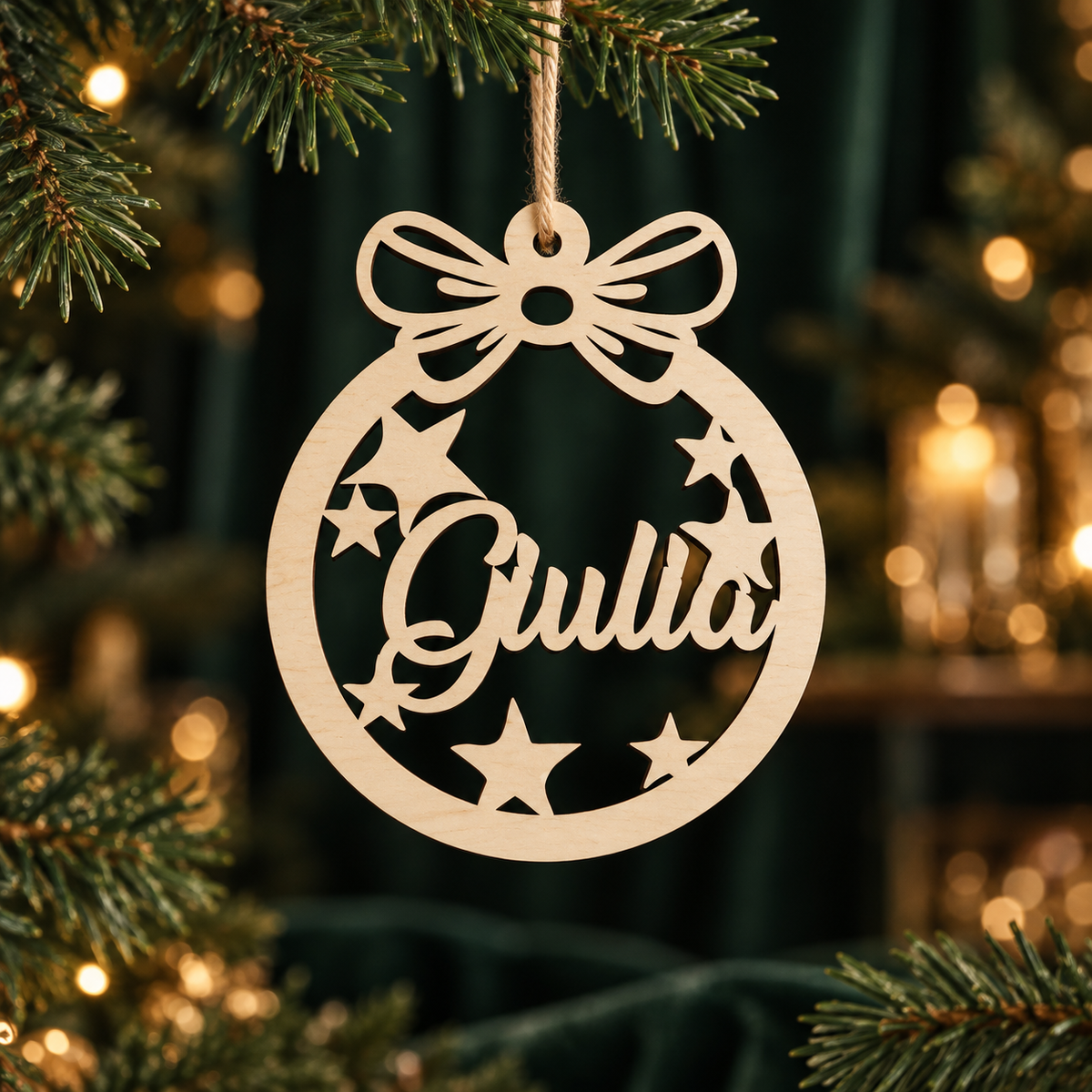 Decorazione in legno di natale personalizzabile decora il tuo albero in maniera originale 