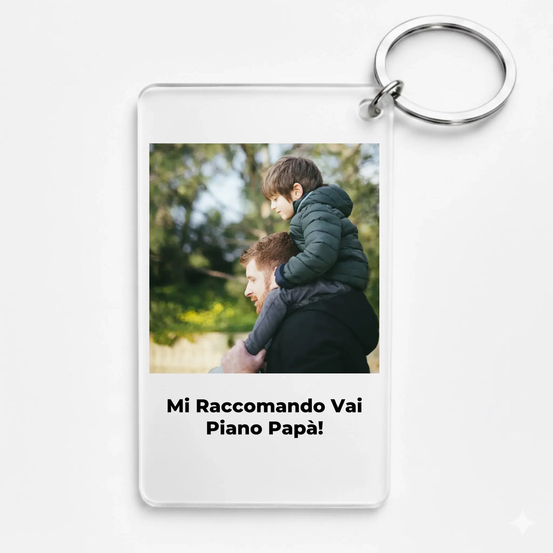 Portachiavi con foto personalizzabile e frase, regalo per il papà, padre, genitori, festa del papà 19 marzo 