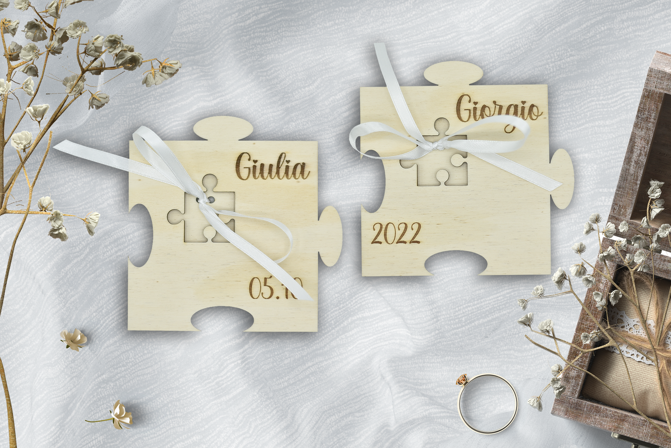 Portafedi Puzzle legno Idea's Cottage