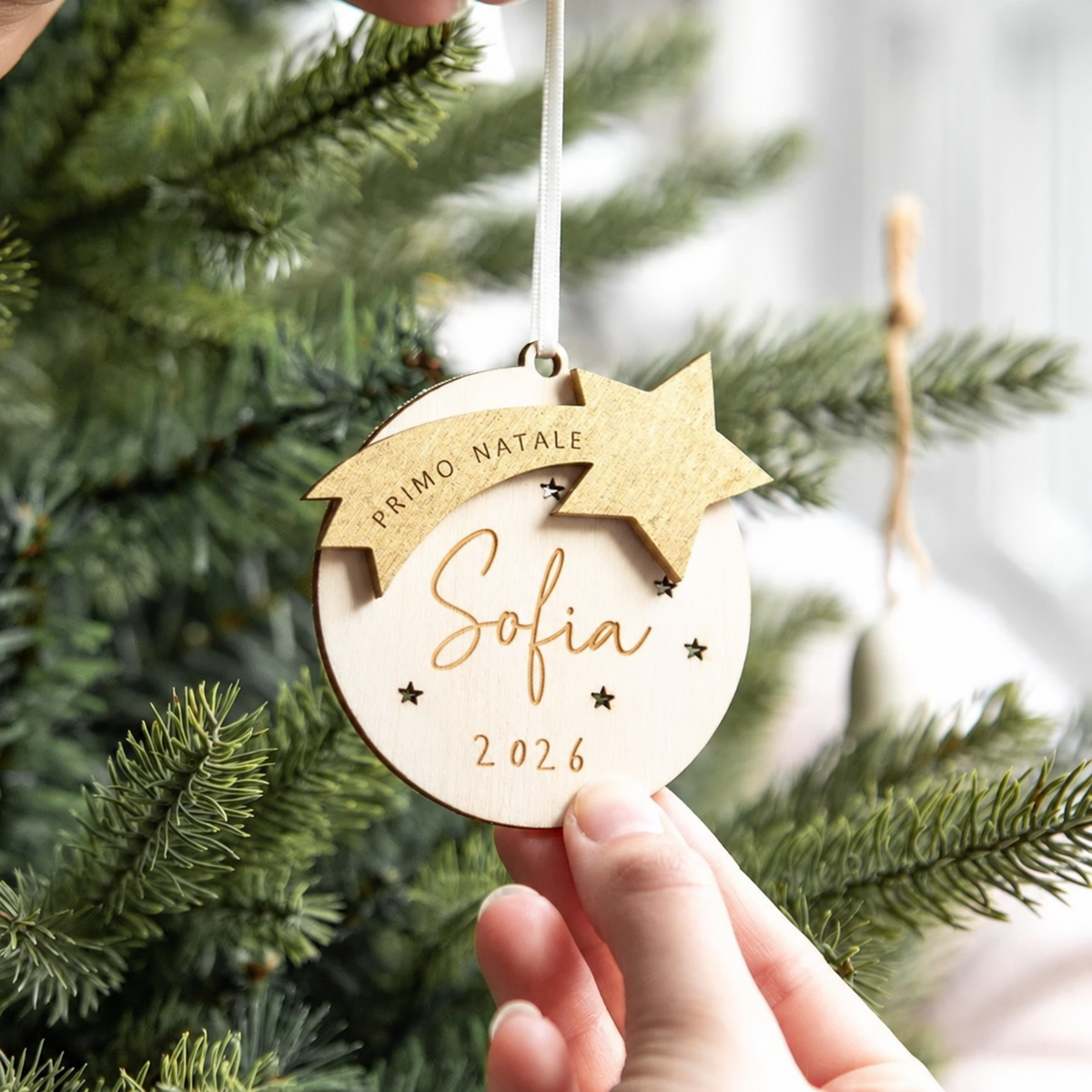 Pallina di natale Primo natale per matrimonio o nascita 
