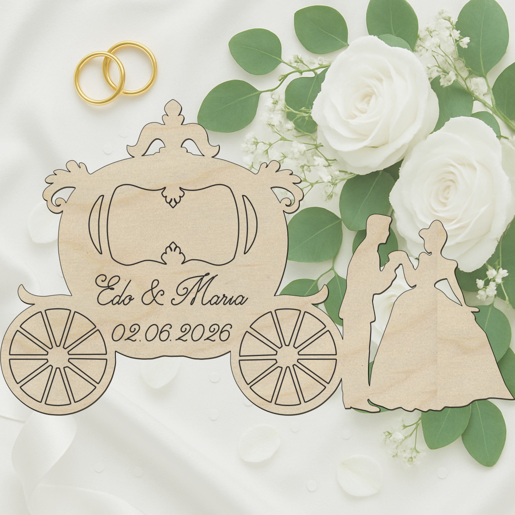 Segnaposto Carrozza con principessa 