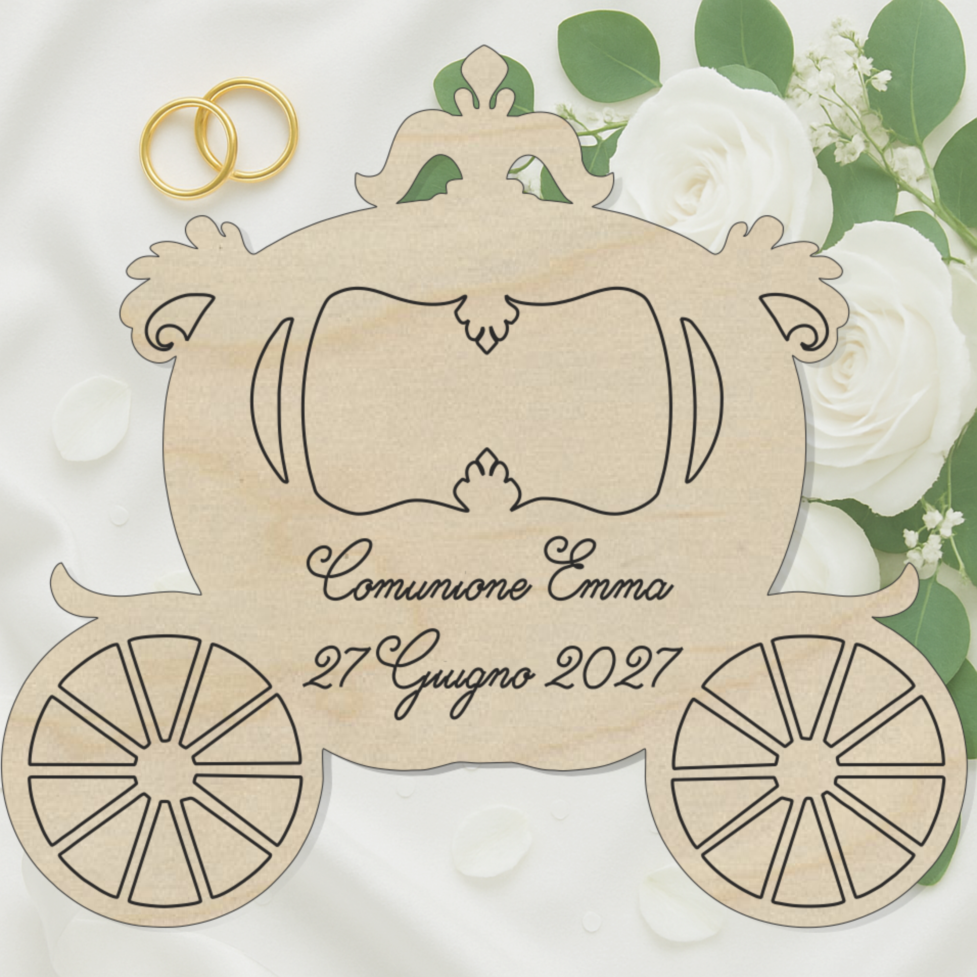 Segnaposto Carrozza tema fiaba 