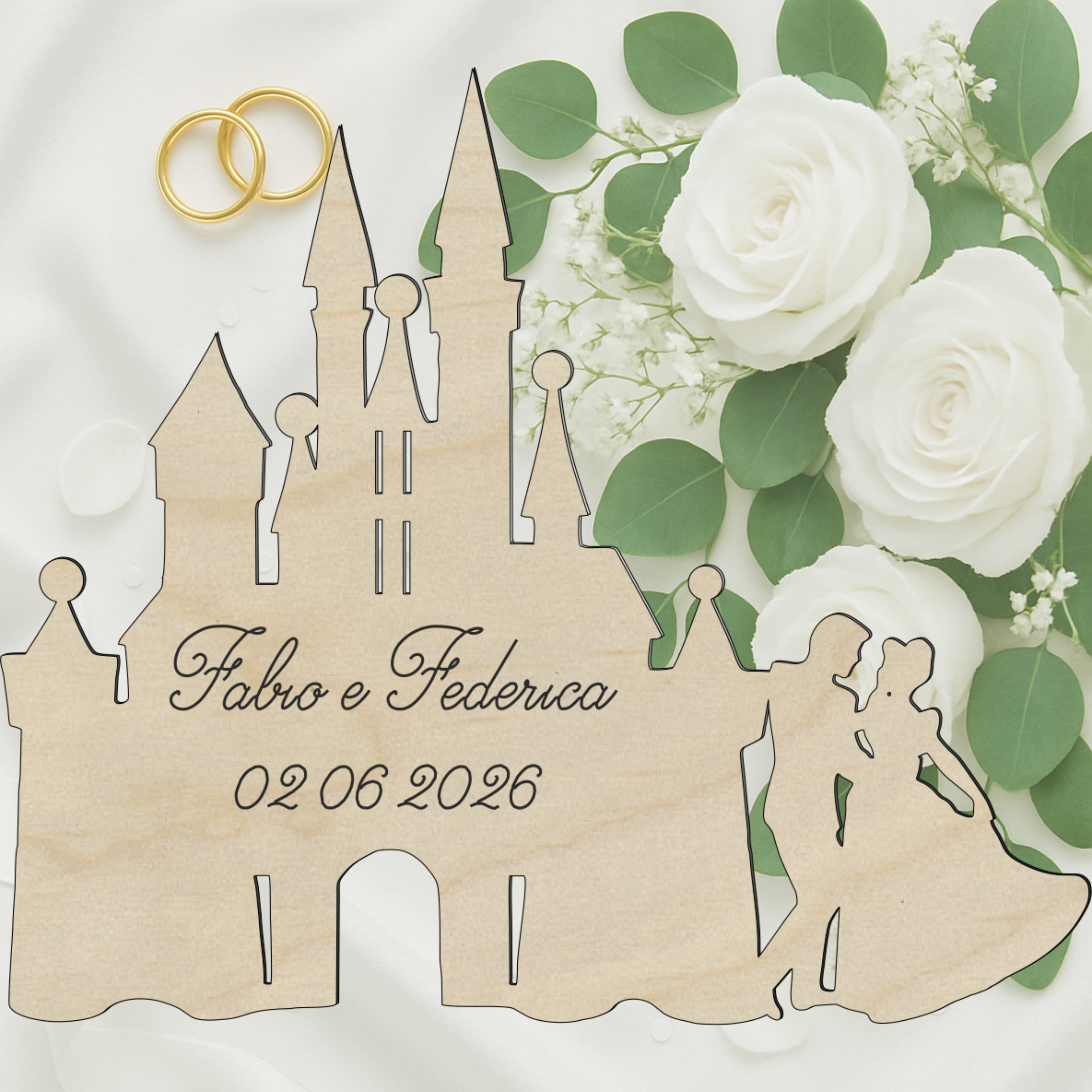 Segnaposto Castello con principessa 