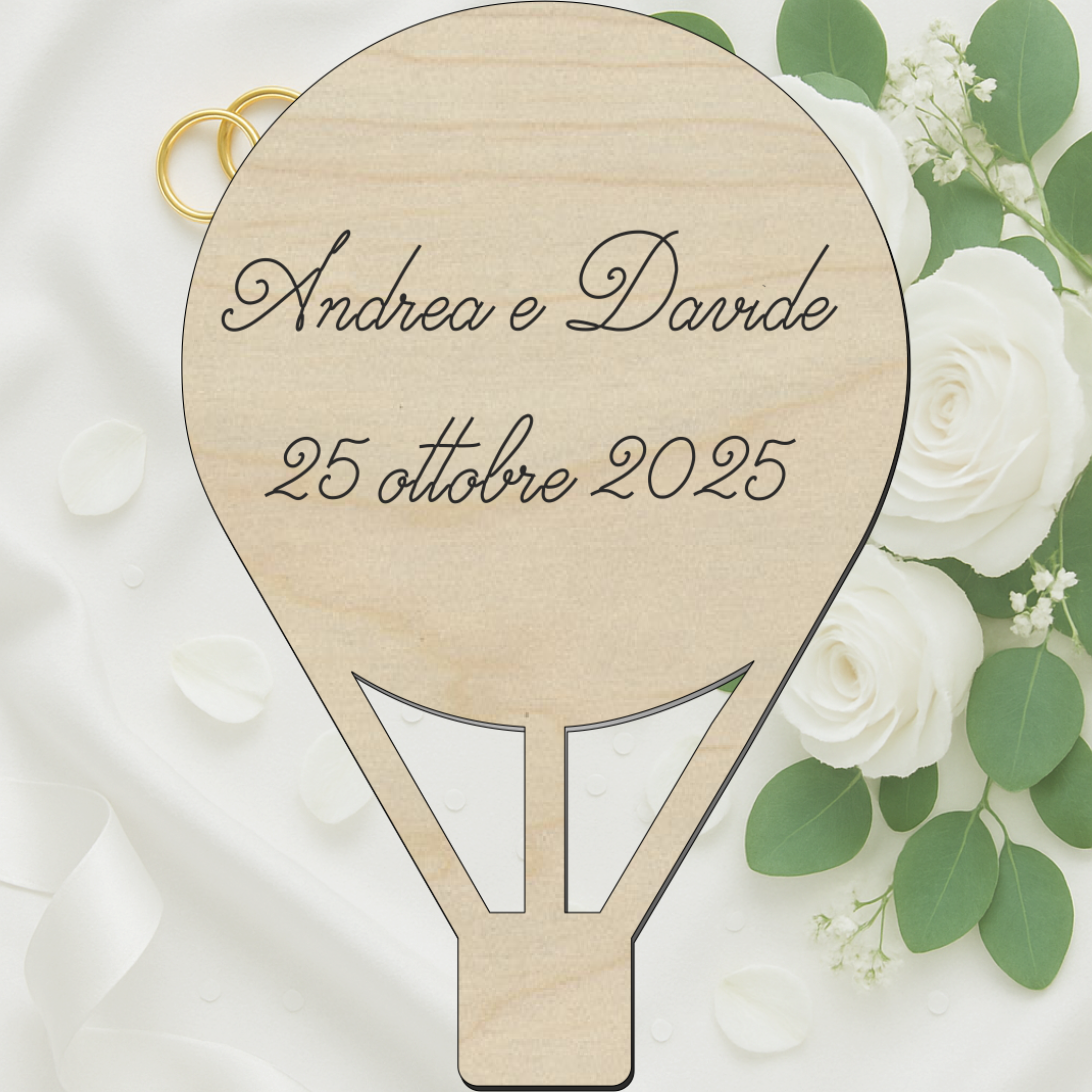 Segnaposto air balloon legno 