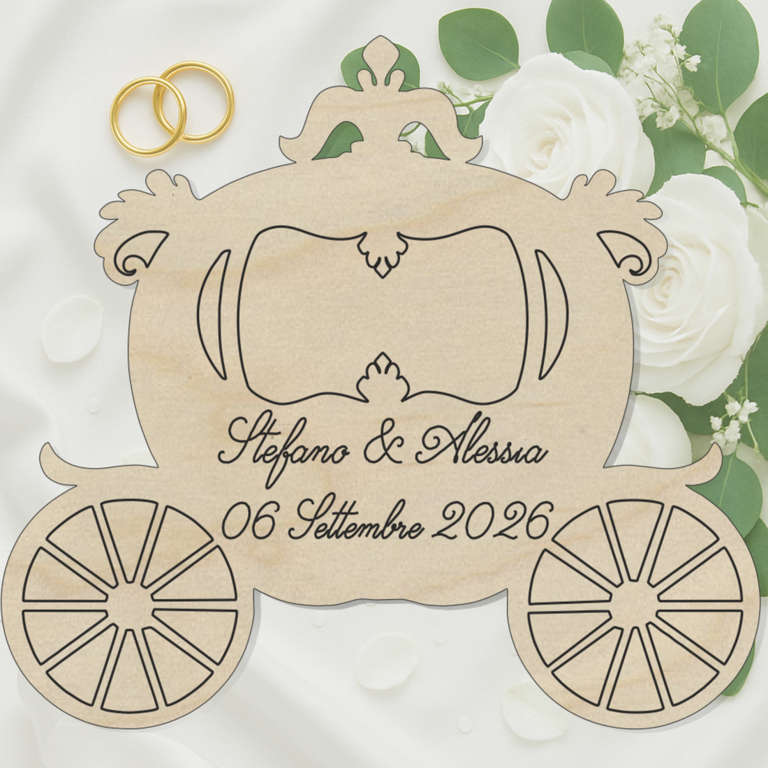 Segnaposto Carrozza tema fiaba 