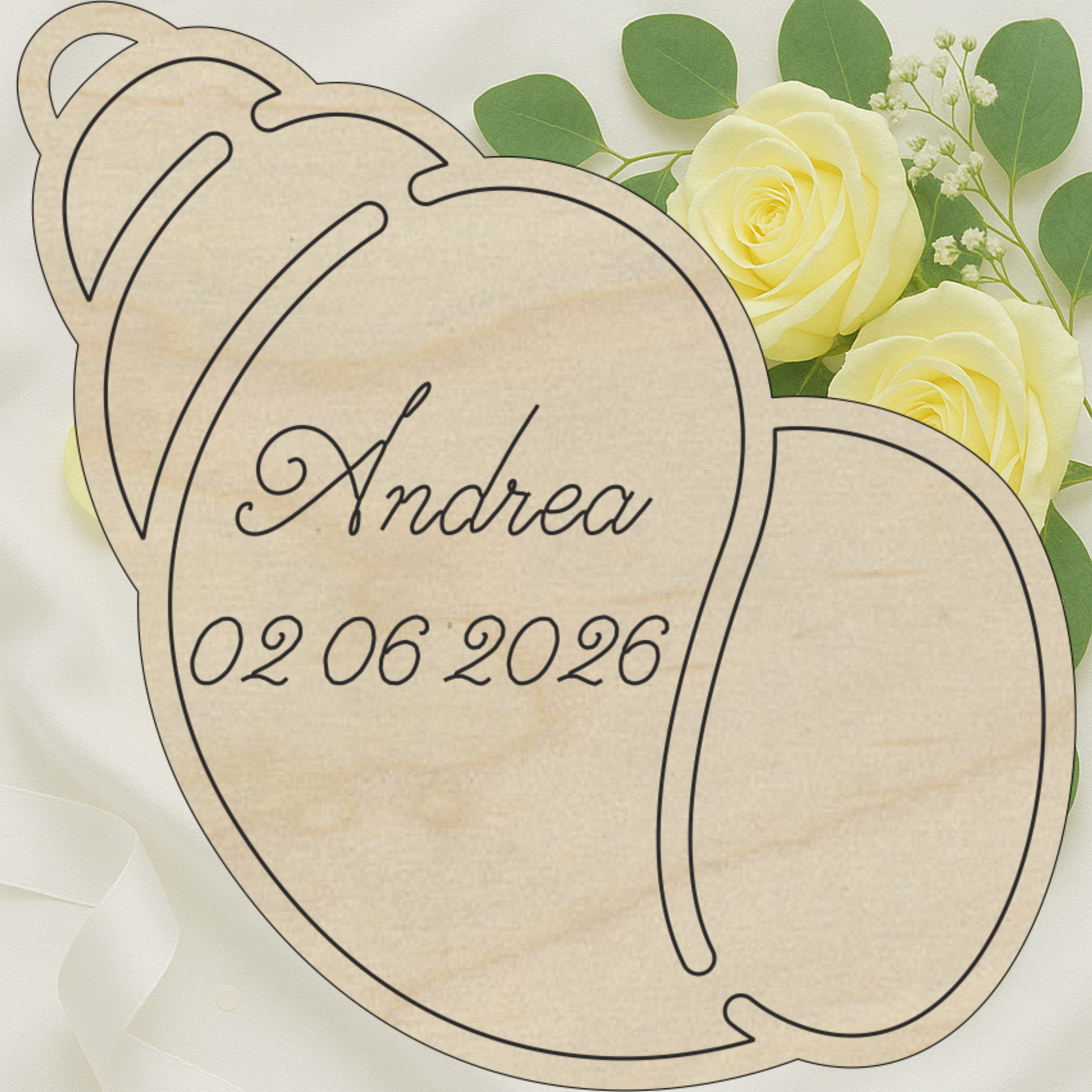 Segnaposto conchiglia legno tema mare 