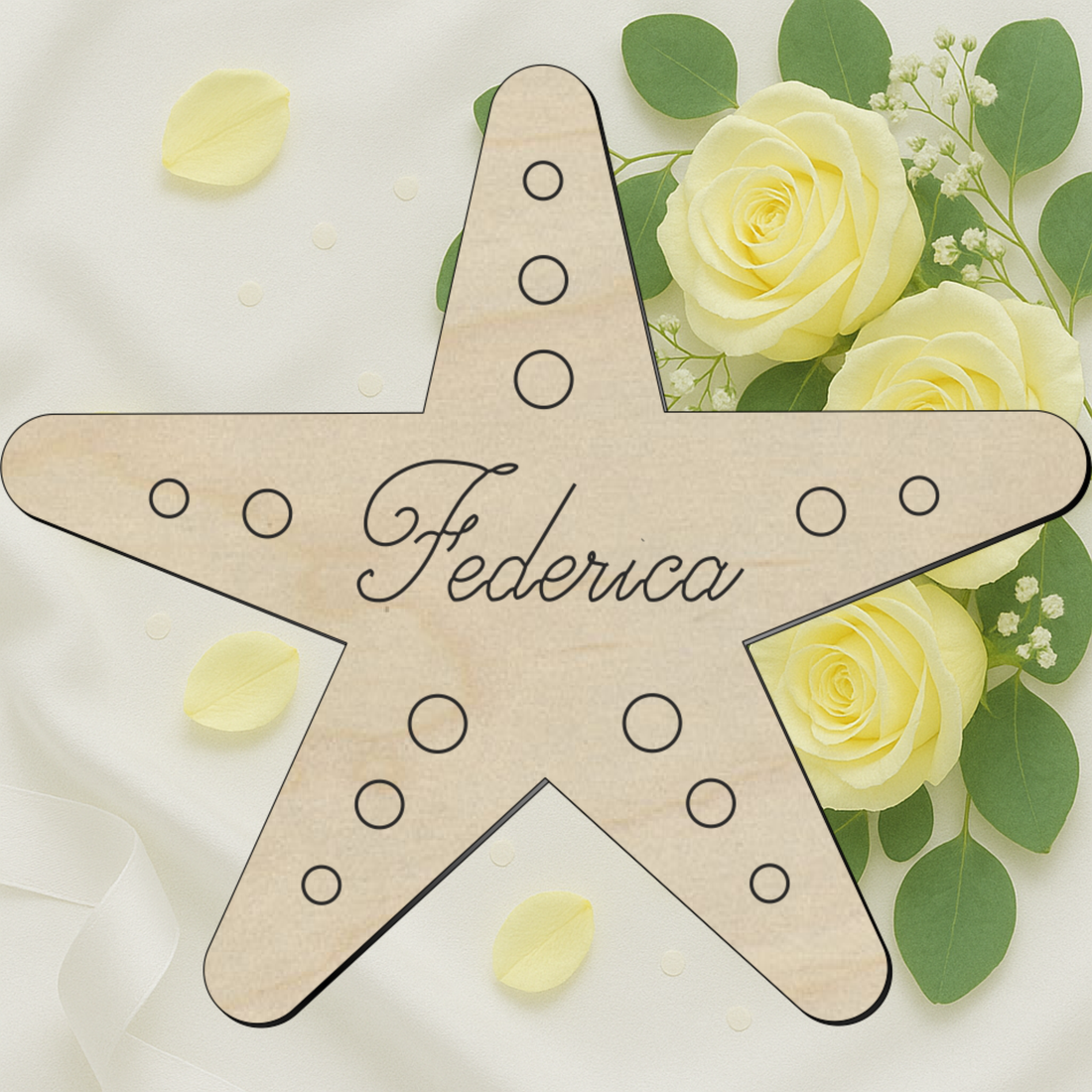 Segnaposto stella marina tema mare 