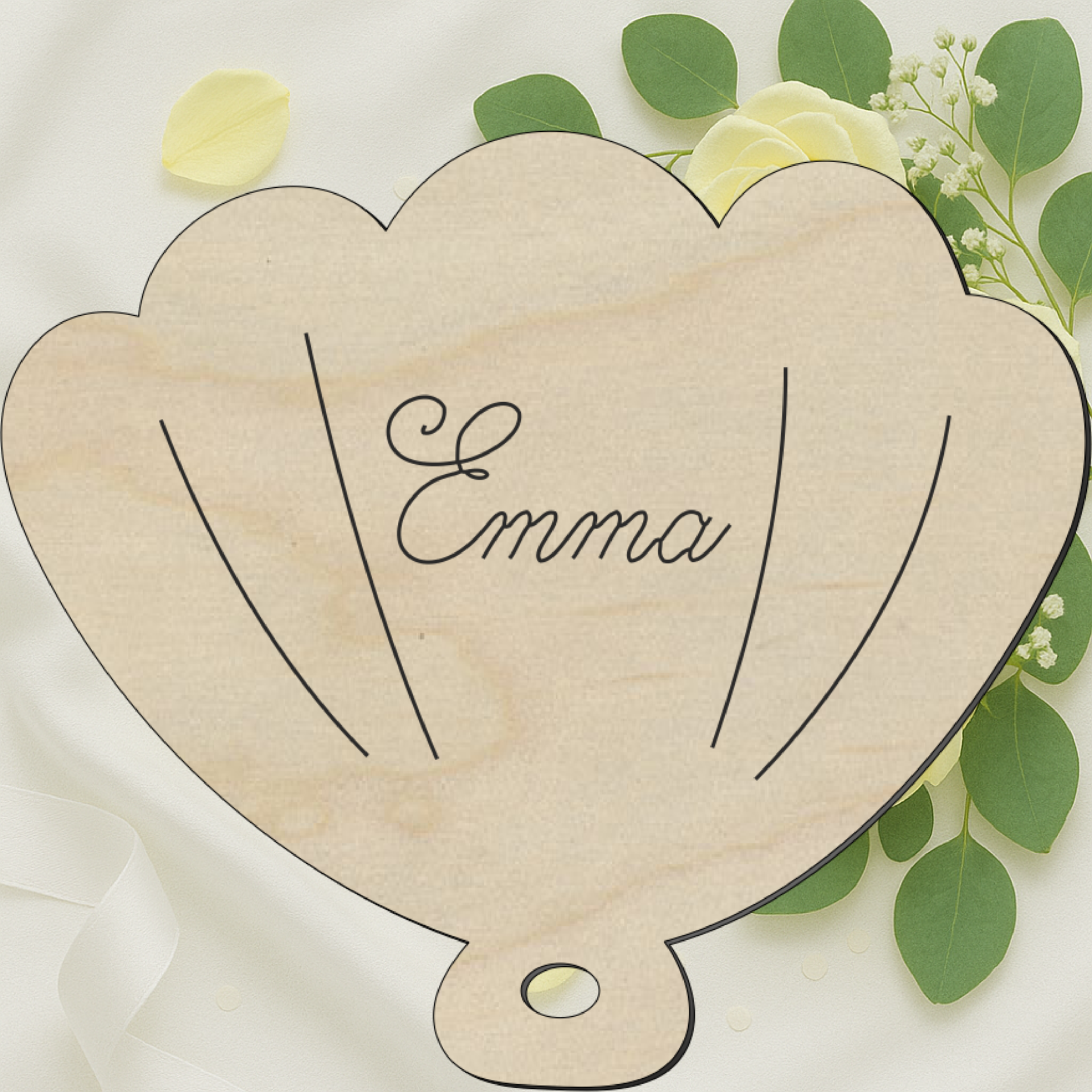 Segnaposto conchiglia2 legno tema mare 