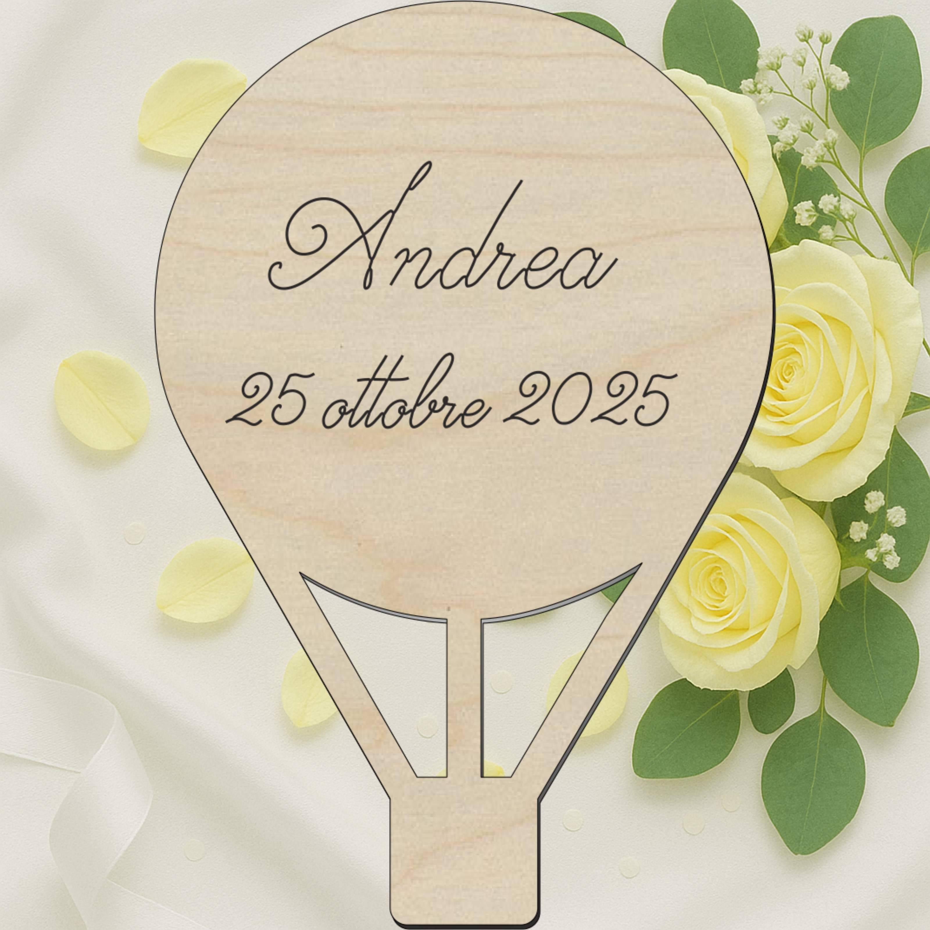 Segnaposto air balloon legno 