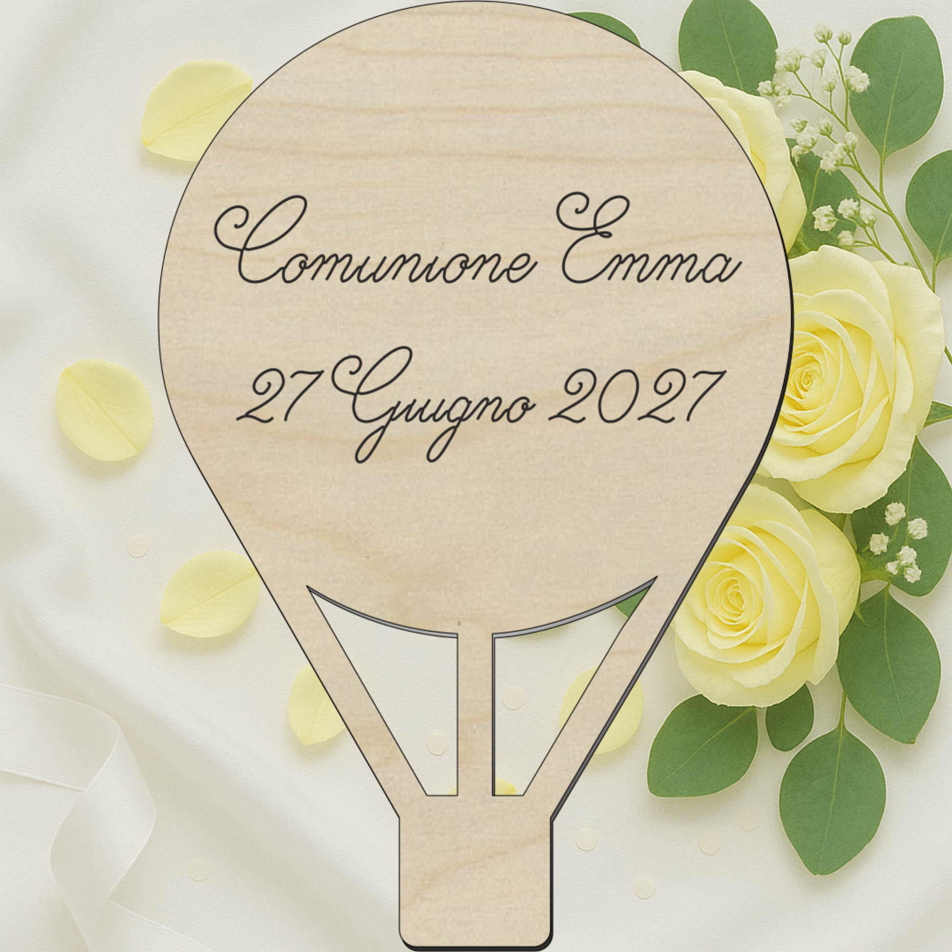 Segnaposto air balloon legno 