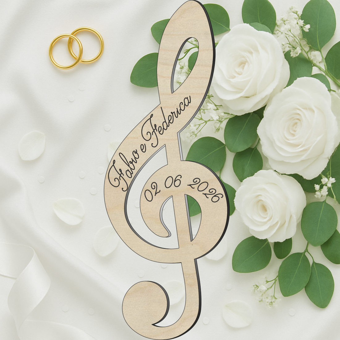 Segnaposto chiave di violino a tema musicale 