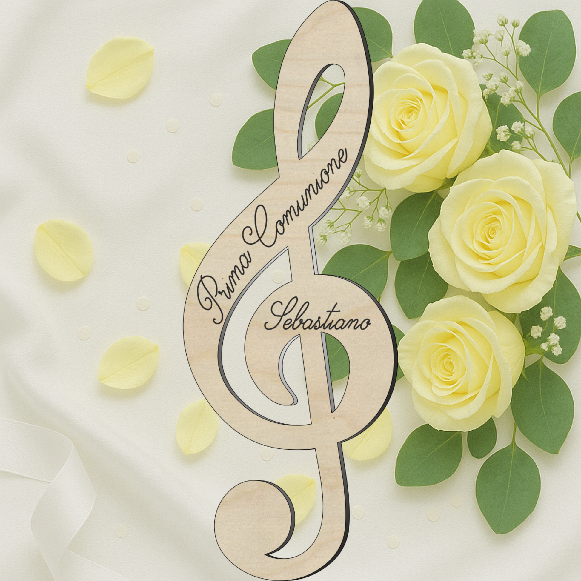 Segnaposto chiave di violino a tema musicale 