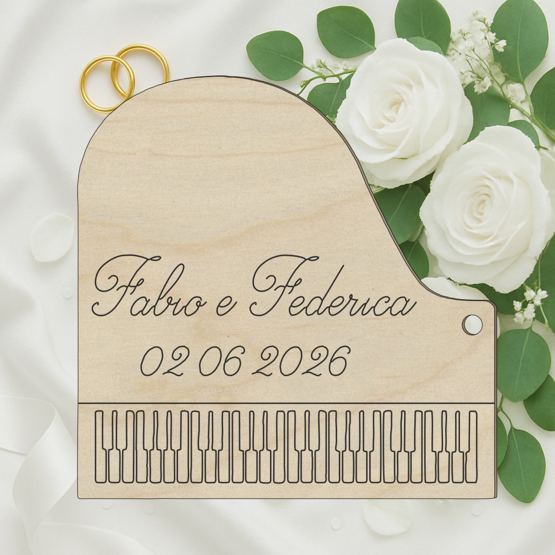 Segnaposto pianoforte tema musica 