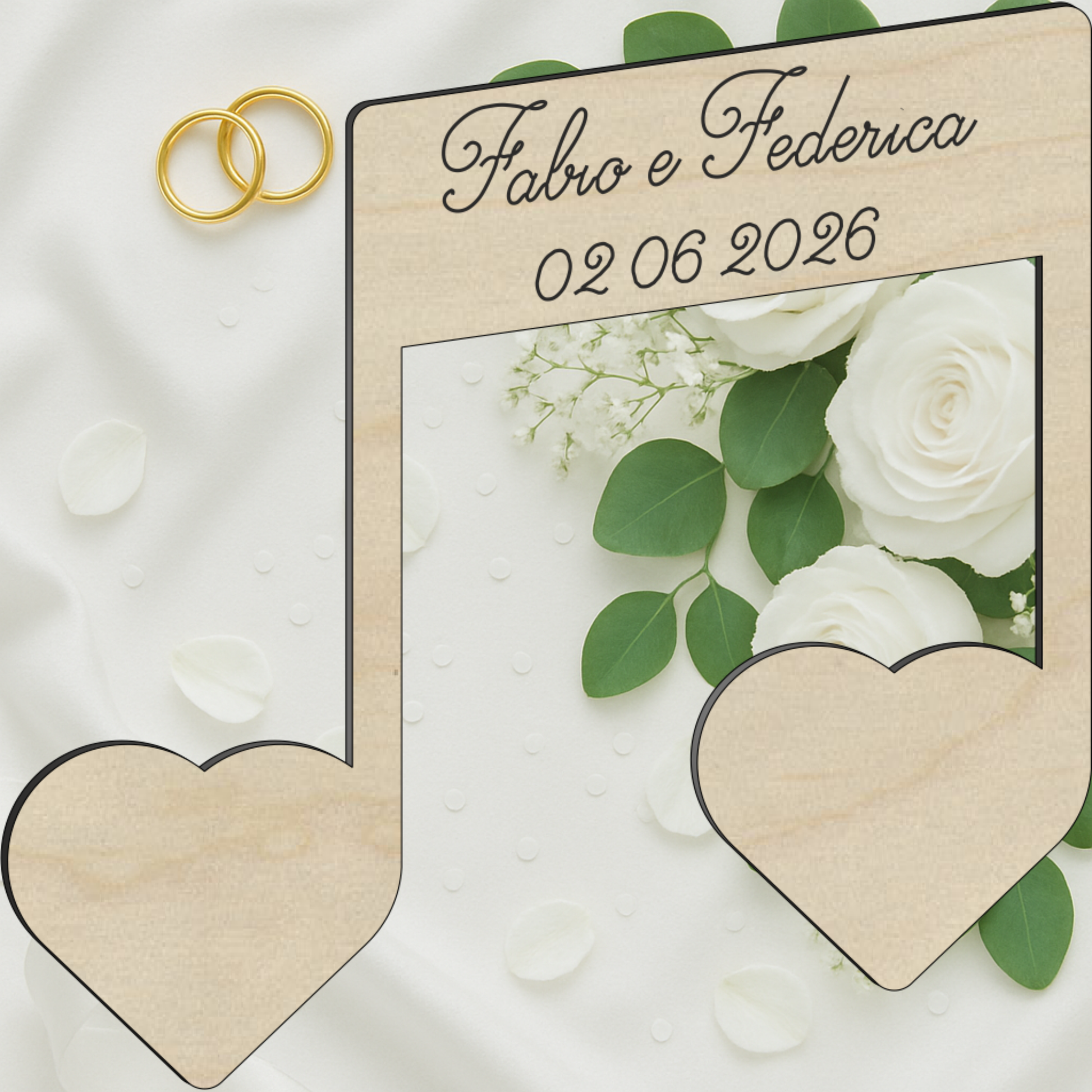 Segnaposto a tema musicale a forma di nota musicale 