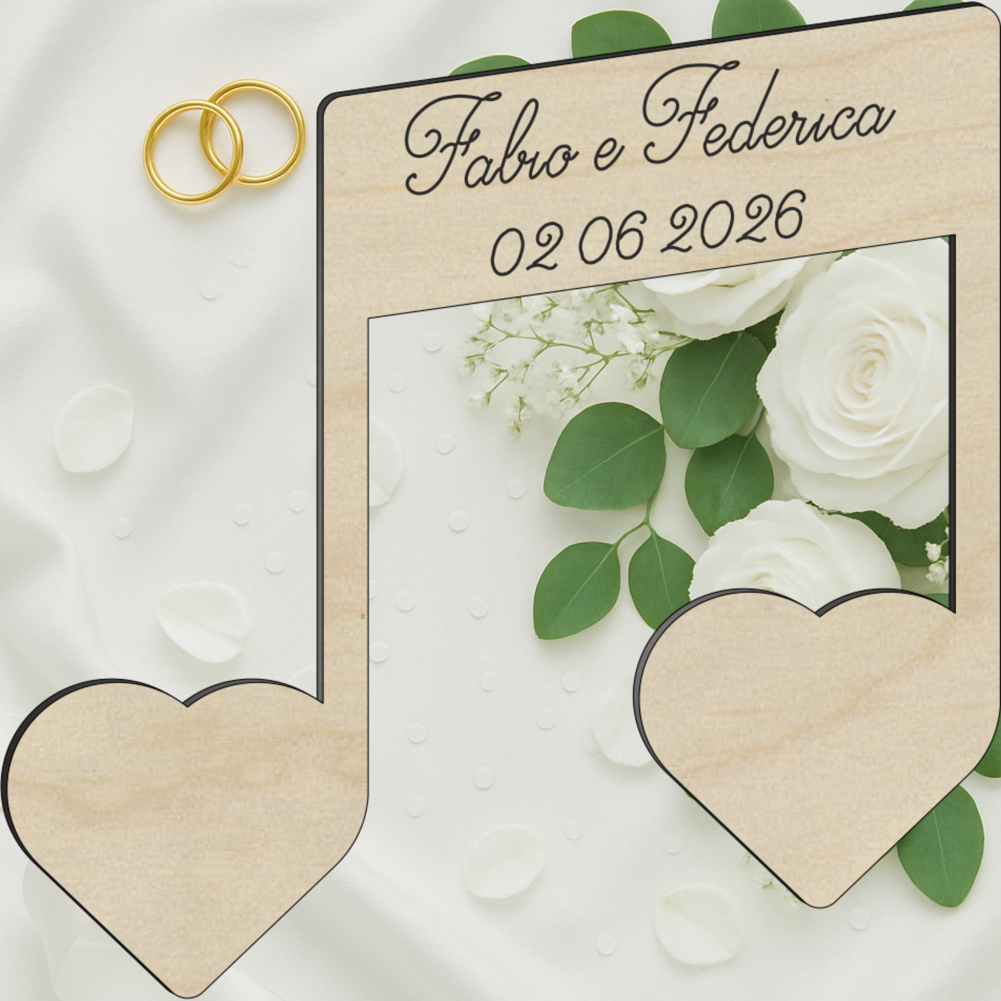 Segnaposto a tema musicale a forma di nota musicale 