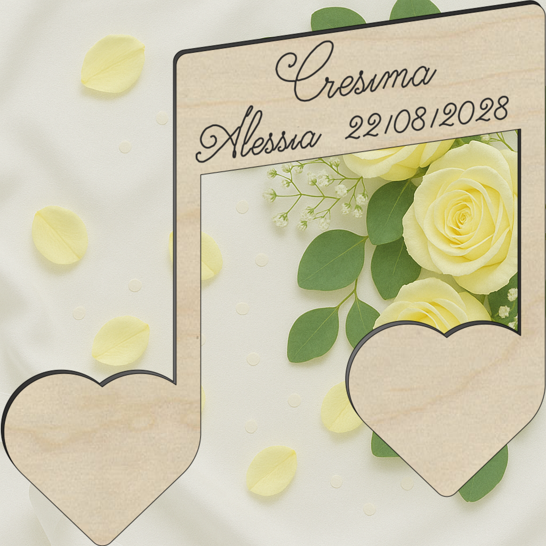 Segnaposto a tema musicale a forma di nota musicale 