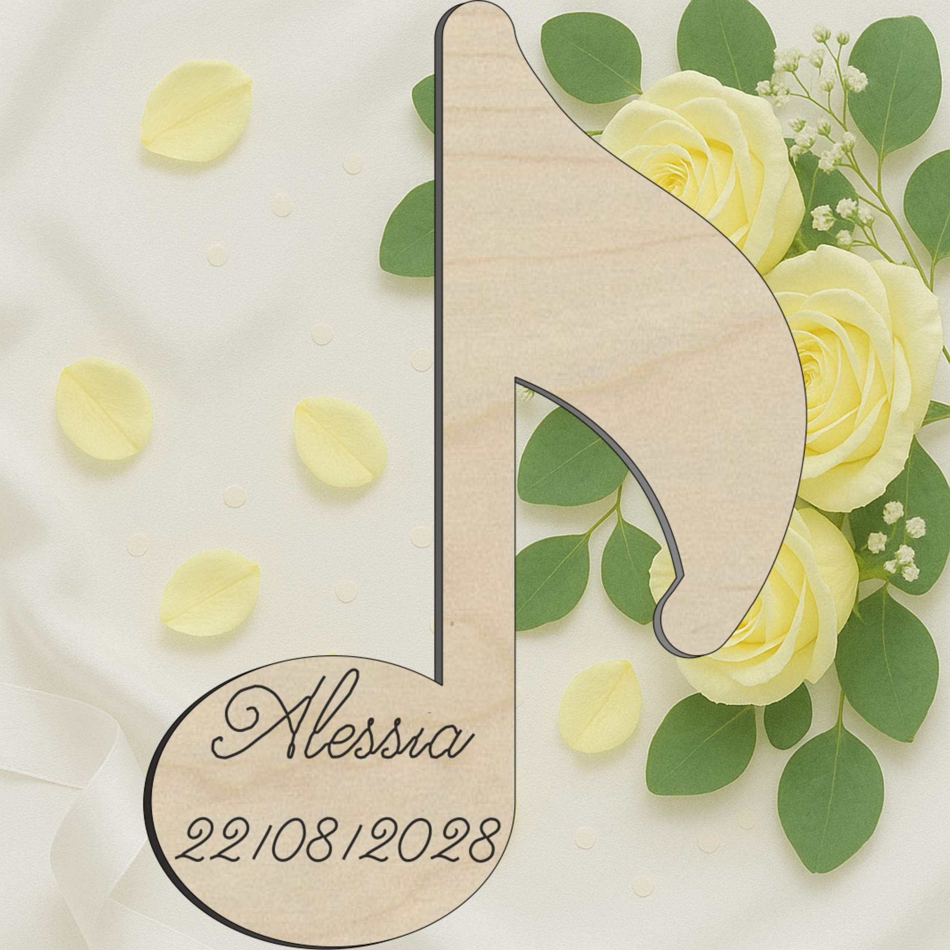 Segnaposto a tema musicale a forma di nota 