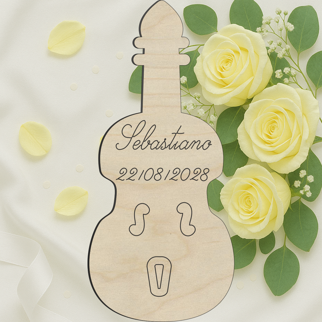 Segnaposto a tema musicale a forma di Violino 