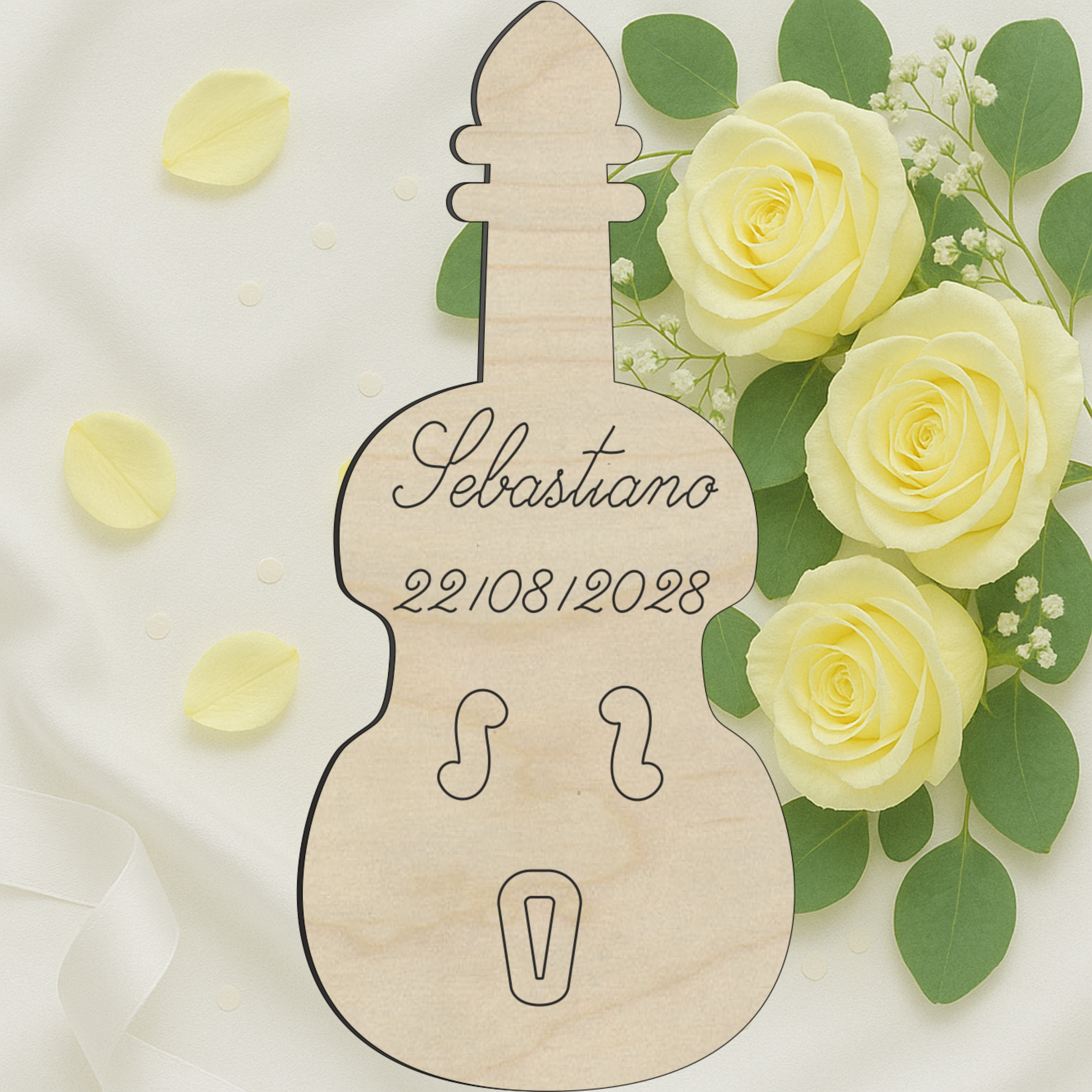 Segnaposto a tema musicale a forma di Violino 