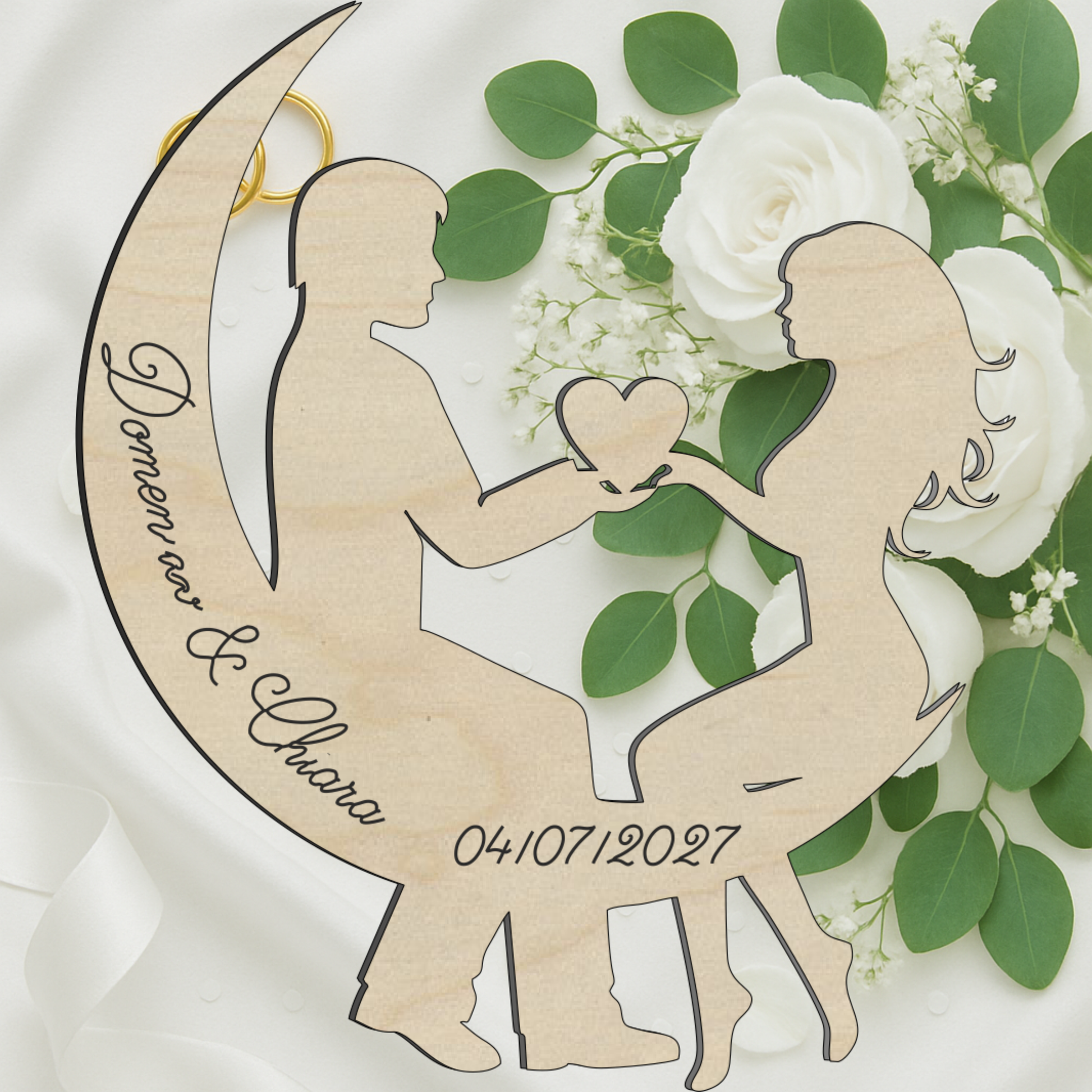 Segnaposto luna love tema innamorati 