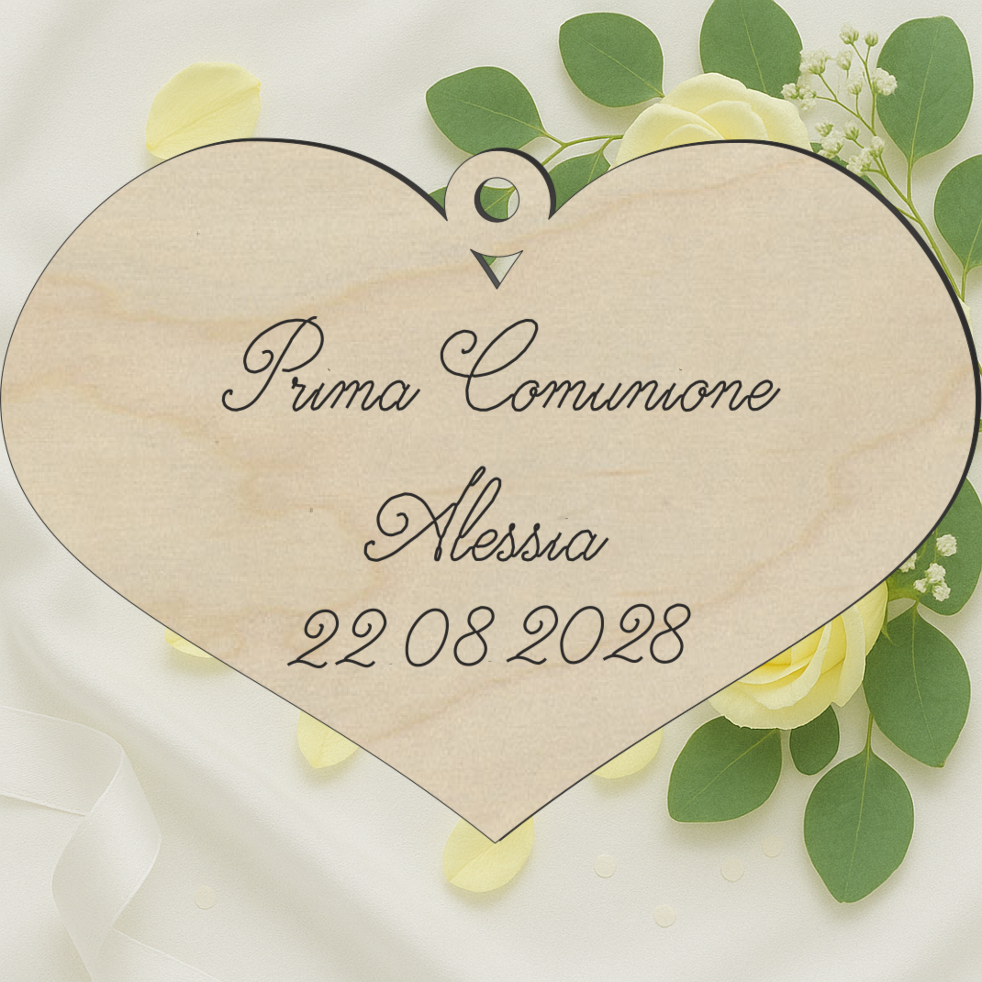 Segnaposto cuore tema amore 