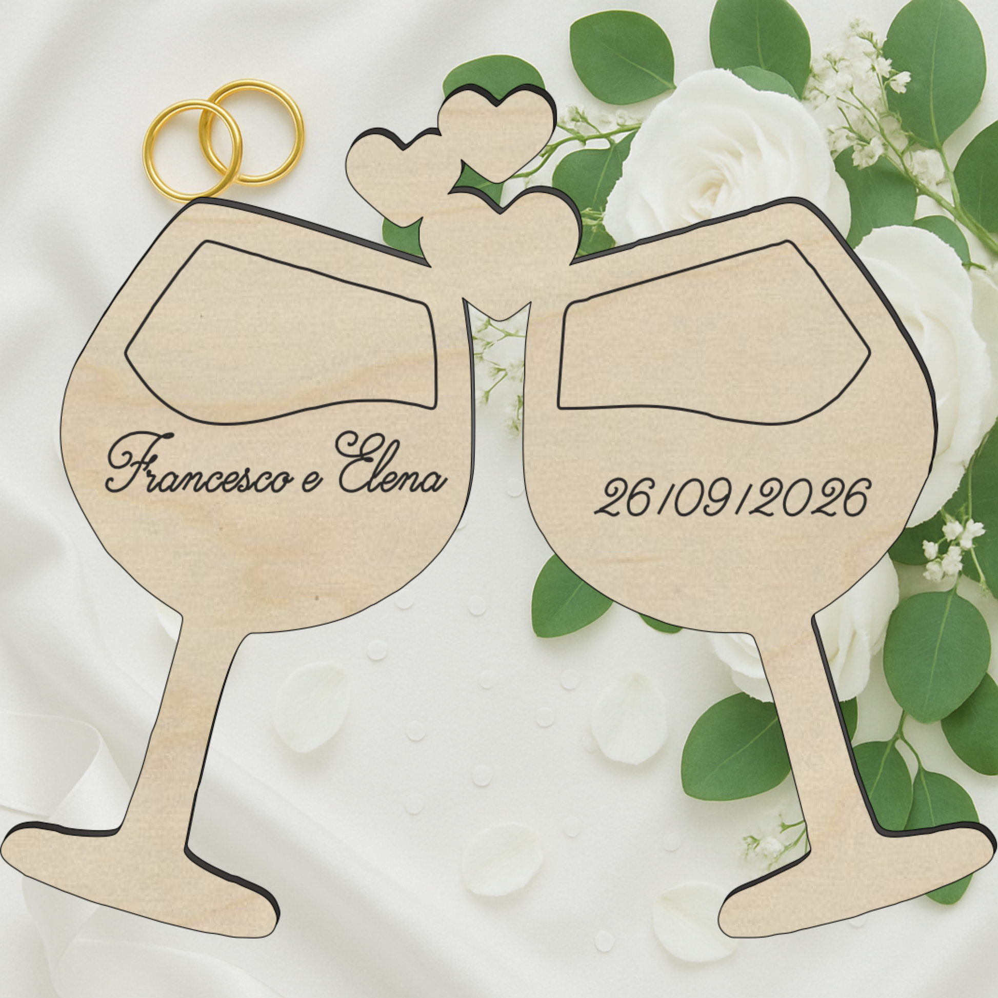 Segnaposto calici tema vino 