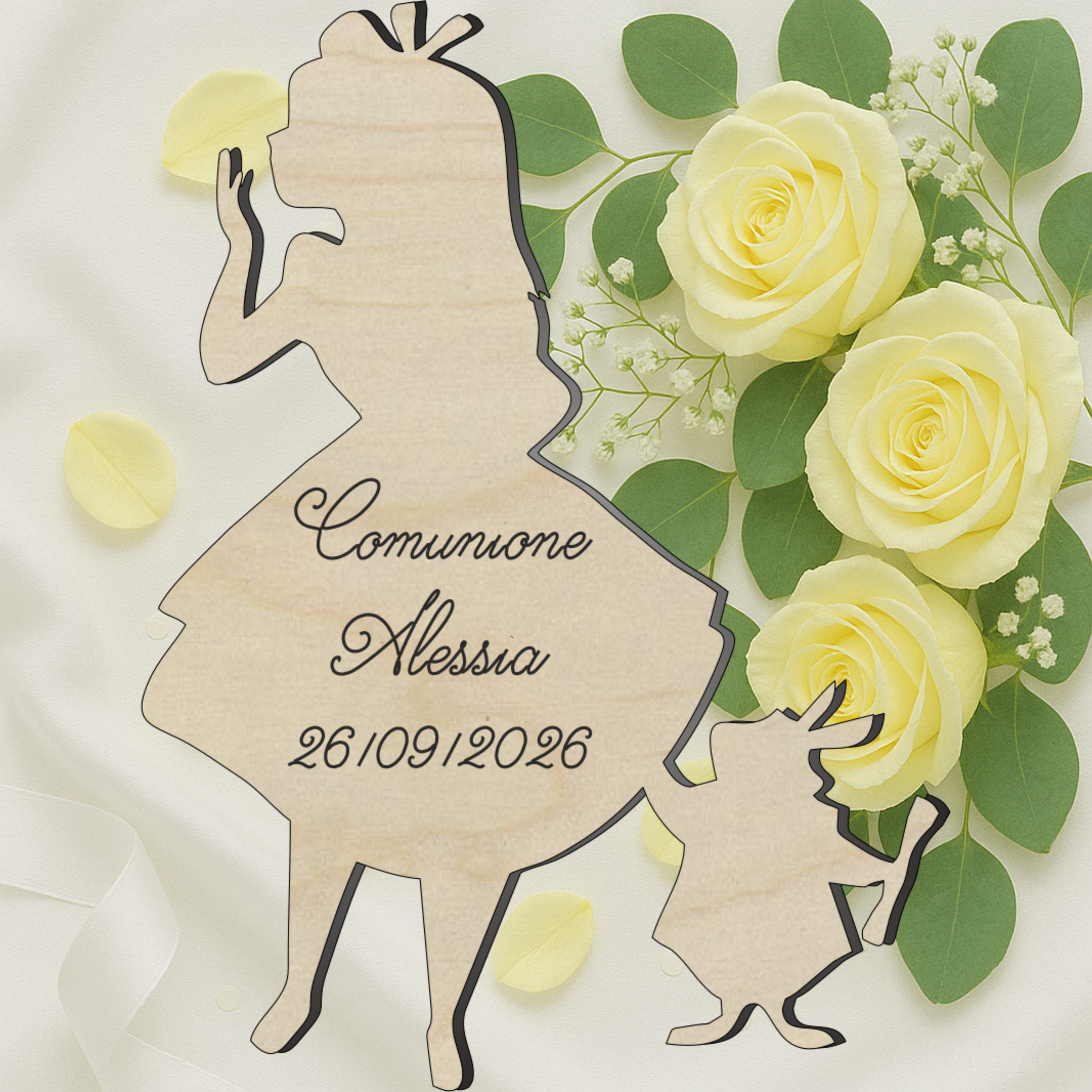 Segnaposto tema fiaba fanciulla nel paese incantato 