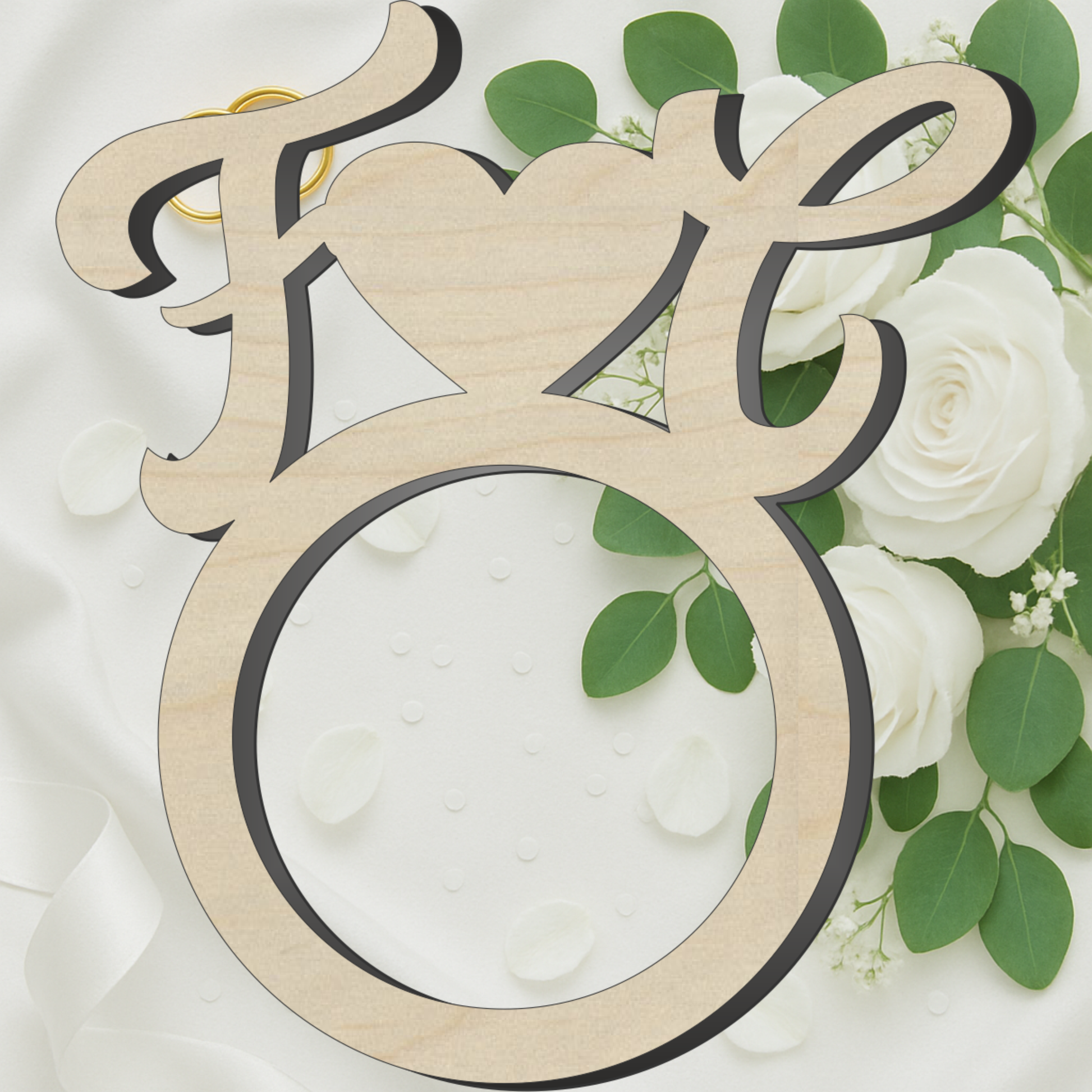 Anello portatovagliolo segnaposto per matrimonio iniziali 