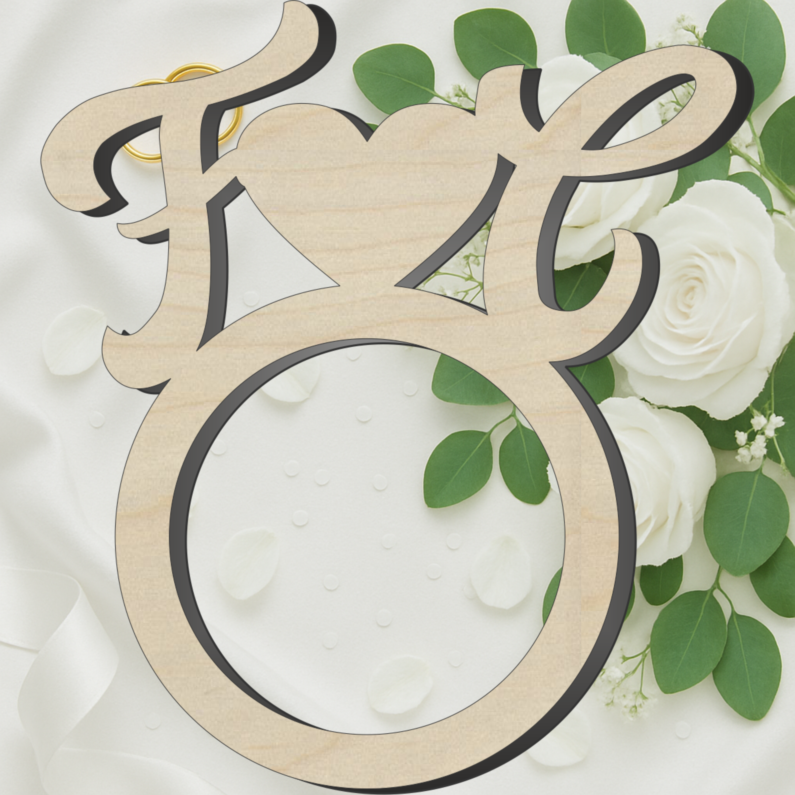 Anello portatovagliolo segnaposto per matrimonio iniziali 