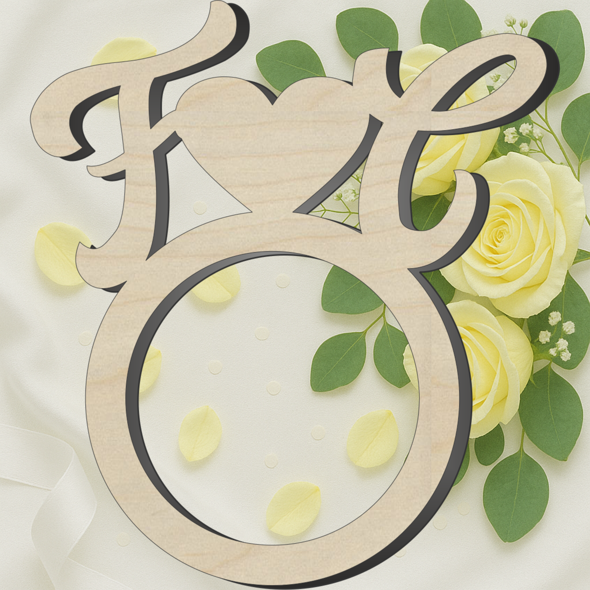 Anello portatovagliolo segnaposto per matrimonio iniziali 