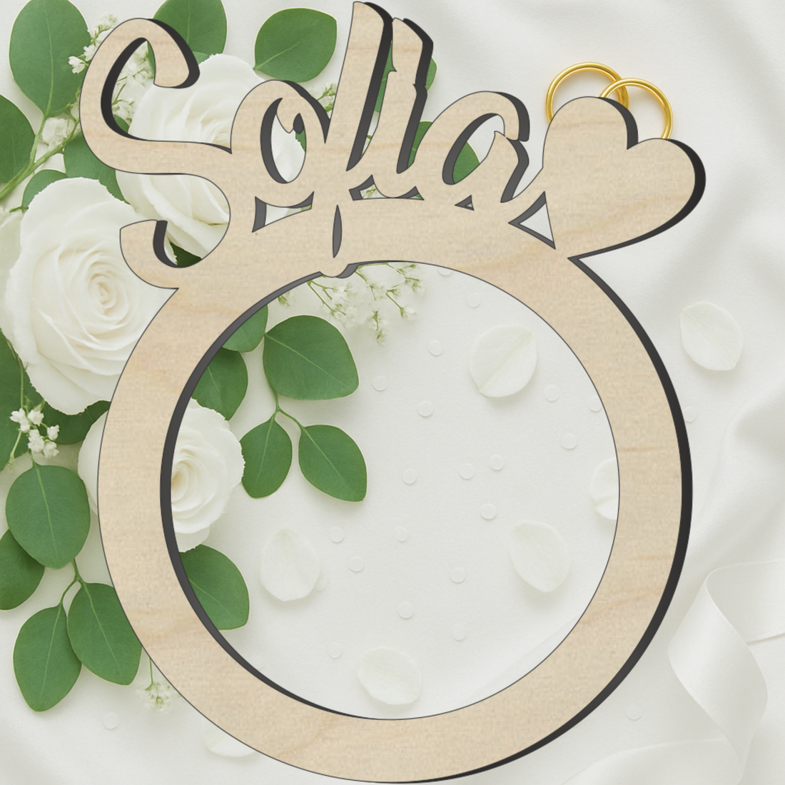 Anello portatovagliolo segnaposto per matrimonio iniziali 